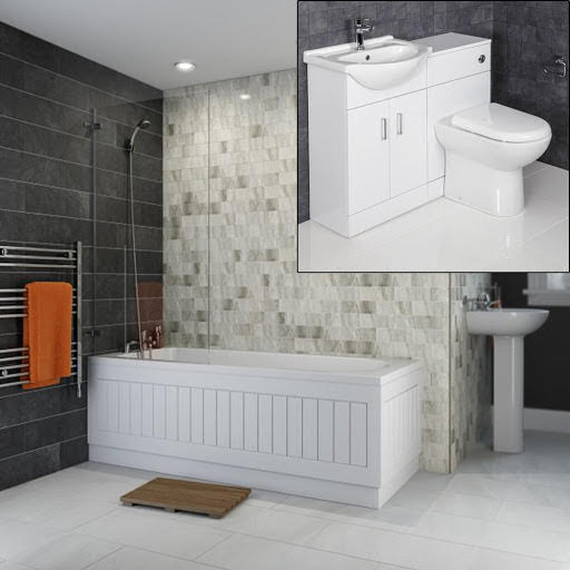 Essence Single Ended Bathroom Suite with 1700mm Bath, Toilet & Basin Vanity Unit Combination 1050mm Price Comparisons | Compare The Build