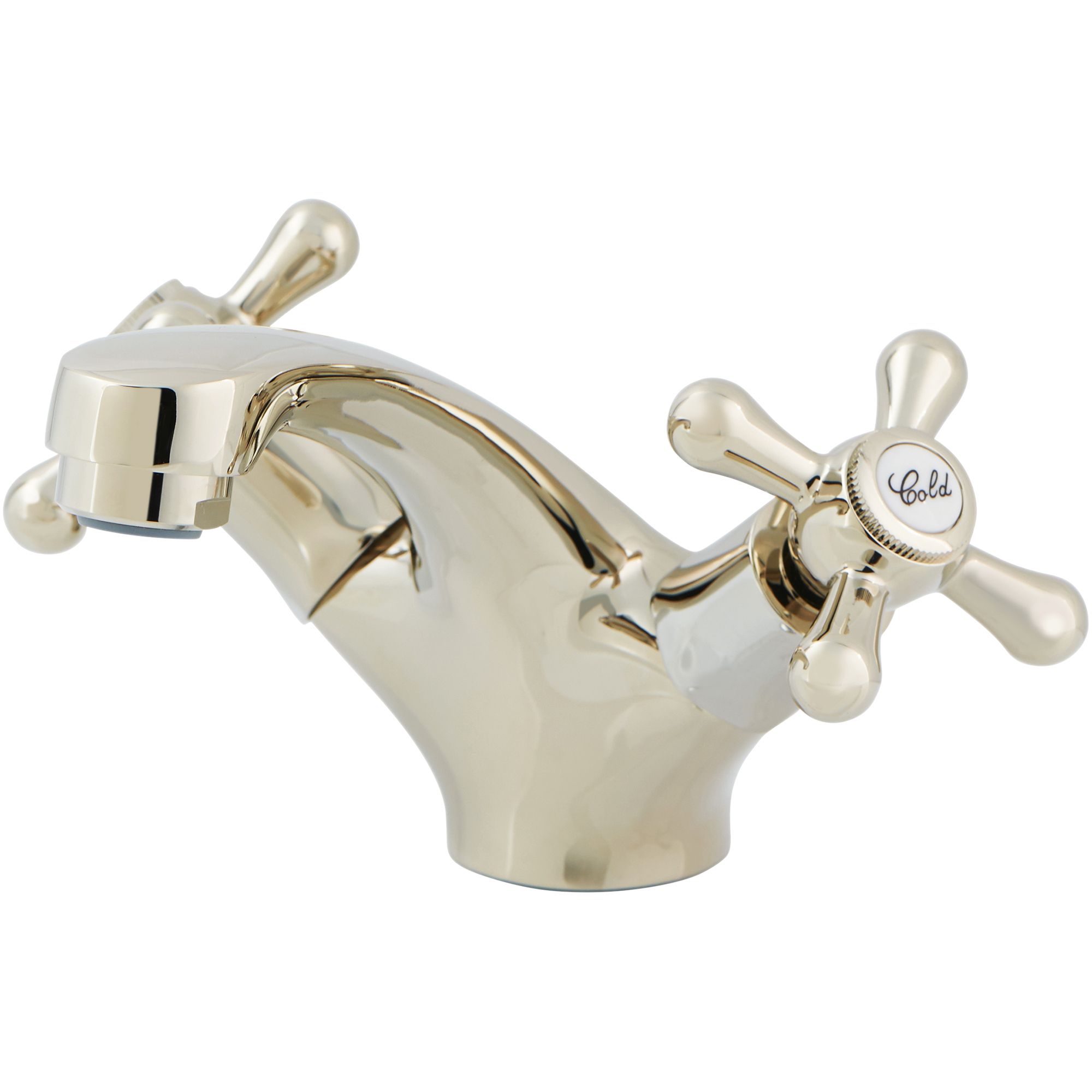 GoodHome Keiss 2 Lever Gold Effect Traditional Basin Mono Mixer Tap | Compare The Build