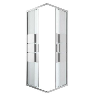 GoodHome Beloya Mirror Glass Square Mirror Enclosure & Tray With Corner Entry Double Sliding Door (W)800mm (D)800mm Price Comparisons | Compare The Build