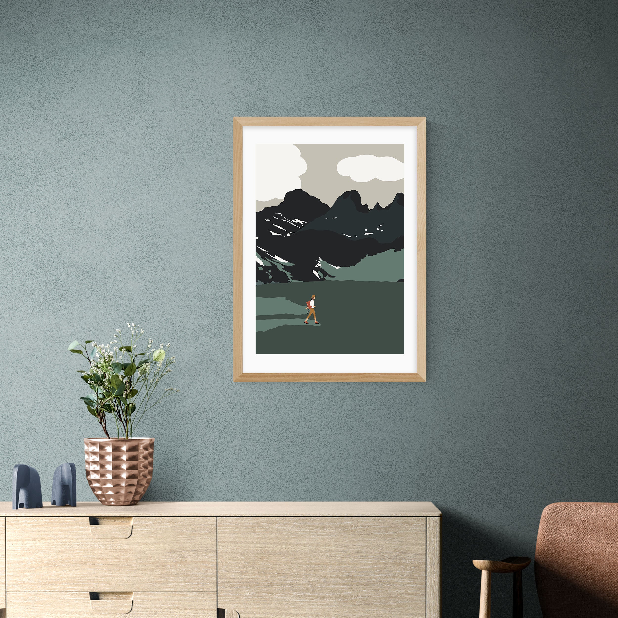 East End Prints Alpine Tarn Hiker Print Navy Price Comparisons | Compare The Build