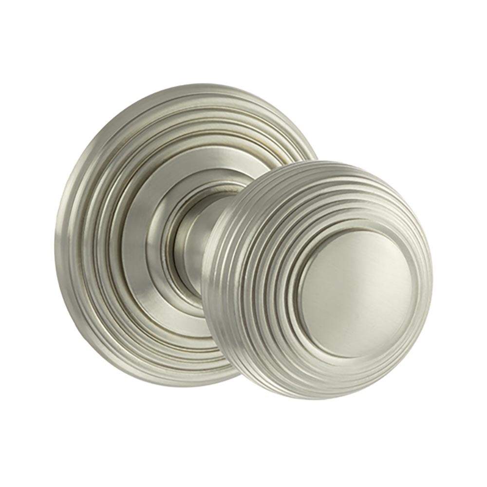 Atlantic Old English Ripon Solid Brass Reeded Mortice Knob on Concealed Fix Rose - Satin Nickel Atlantic UK OE50RMKSN Price Comparisons | Compare The Build