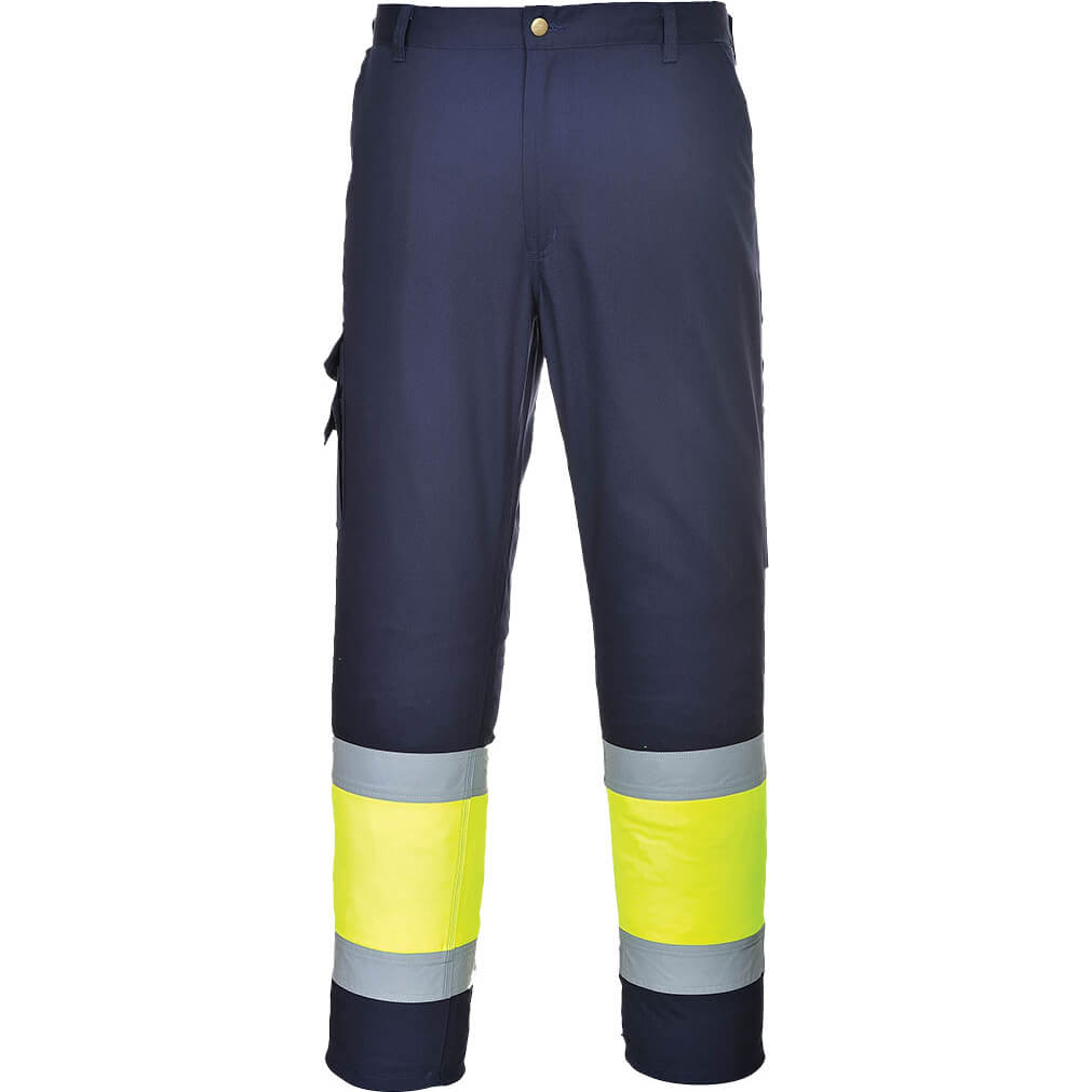 Portwest Hi Vis Two Tone Combat Trousers Yellow / Navy 3XL 31" | Compare The Build