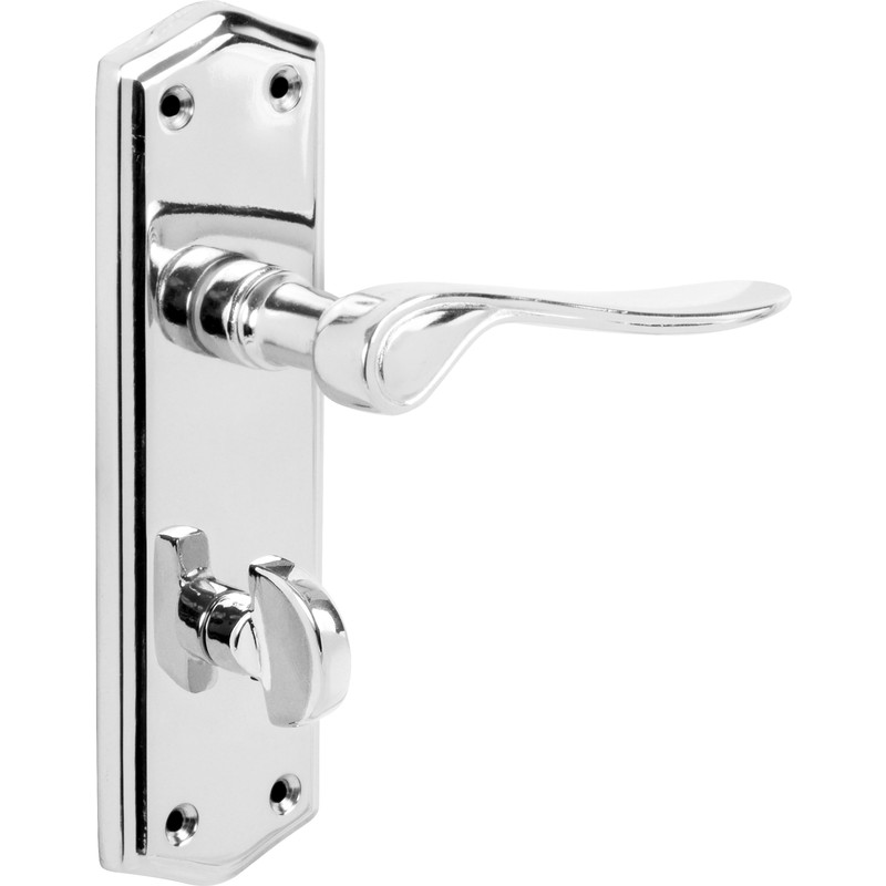 Eclipse Salvesen Door Handles Bathroom Polished (Pair) in Chrome Price Comparisons | Compare The Build