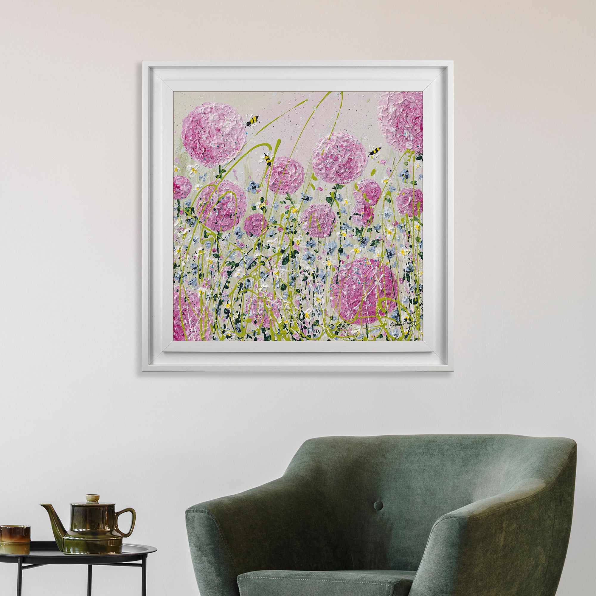 The Art Group Honey Bee's Framed Print Pink/Green | Compare The Build