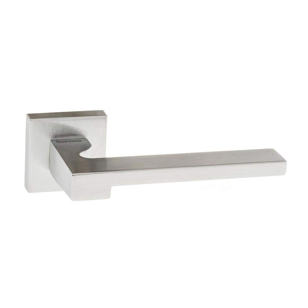 Atlantic Forme Ginevra Designer Lever on Minimal Square Rose - Satin Chrome Silver Atlantic UK FMS430SC | Compare The Build