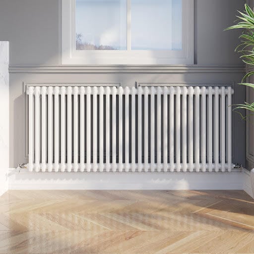 Park Lane Traditional Colosseum Double Bar Column Radiator White 600 x 1460mm | Compare The Build