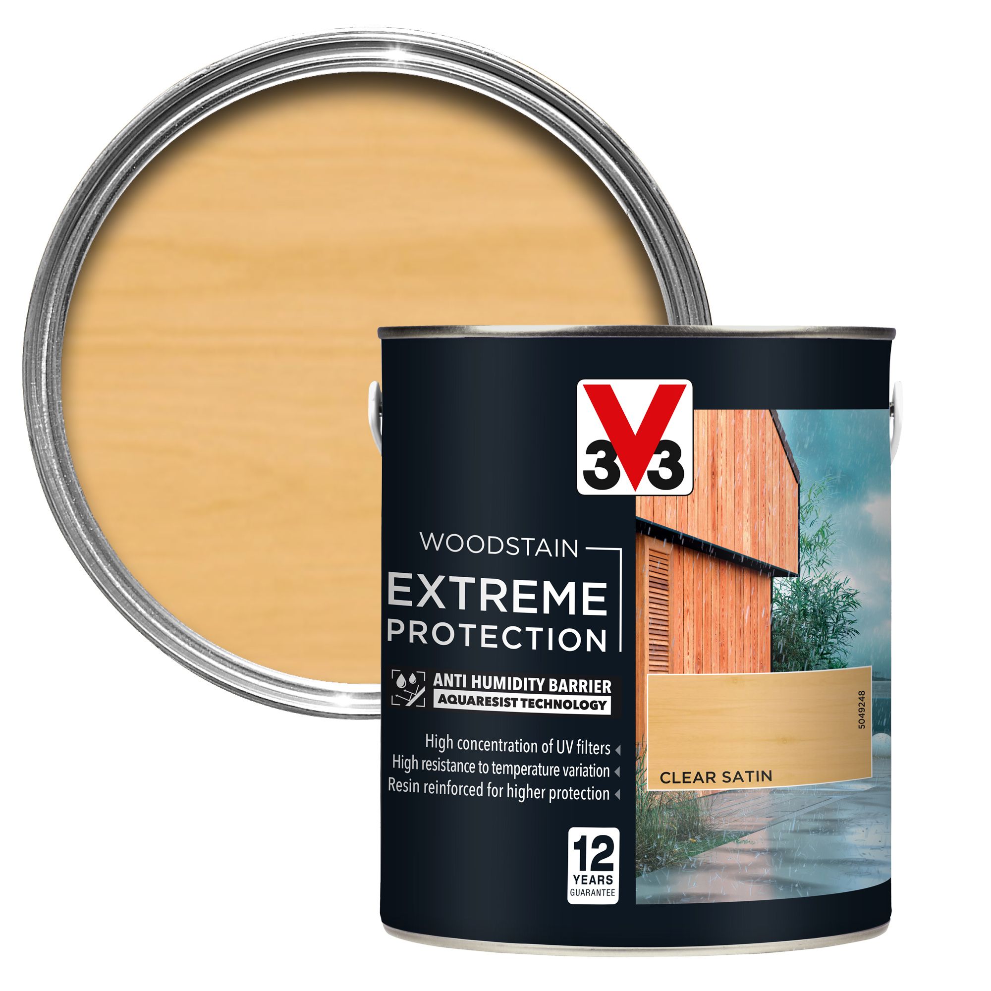 V33 Extreme Protection Clear Satin Wood Stain, 2.5L | Compare The Build