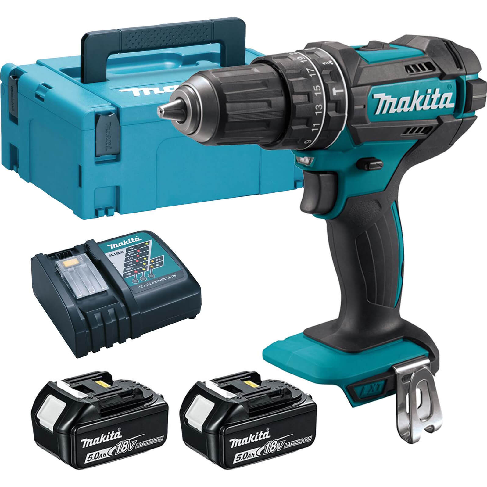 Makita DHP482 18v LXT Cordless Combi Drill 2 x 5ah Li-ion Charger Case | Compare The Build