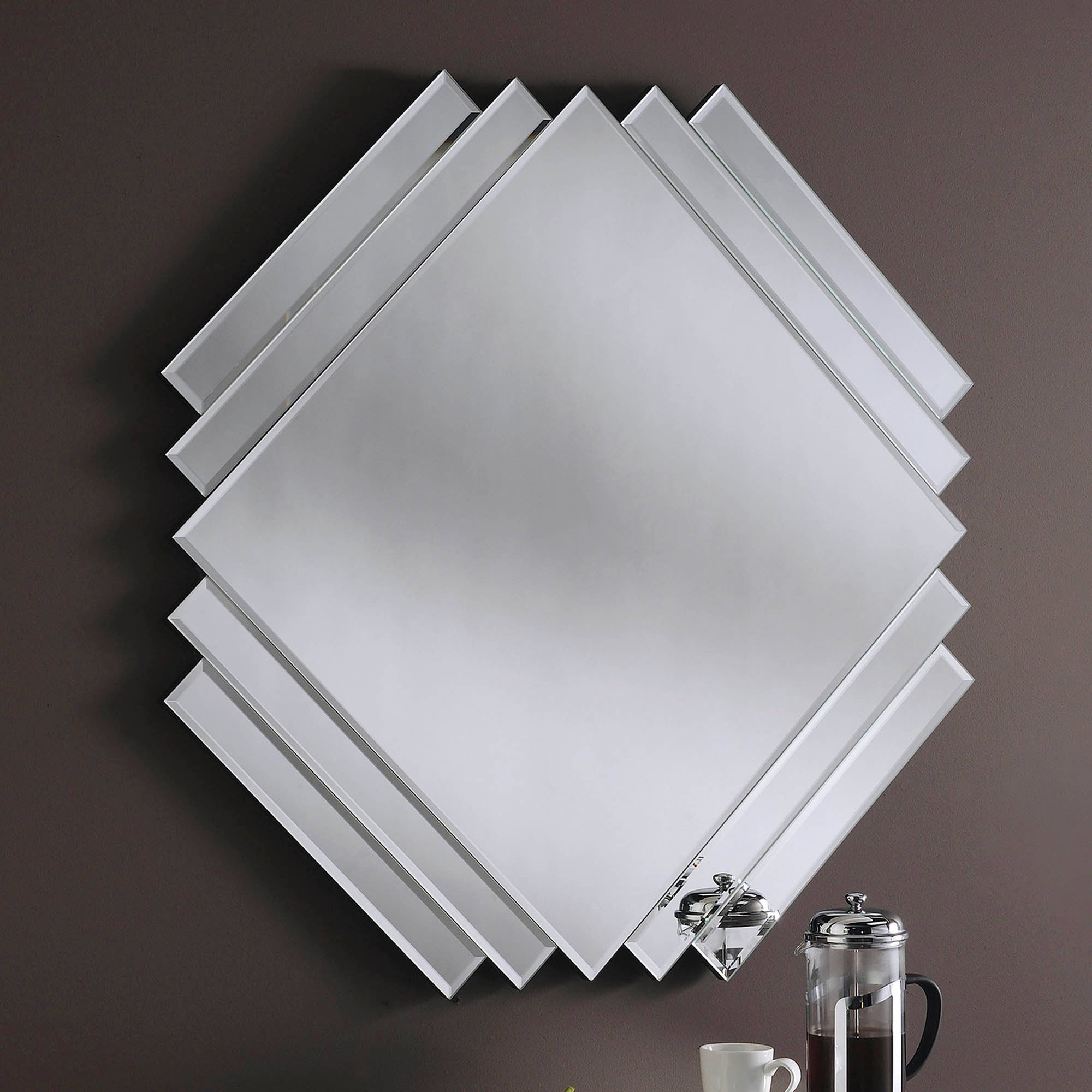 Yearn Art Deco Mirror, 84cm Black | Compare The Build