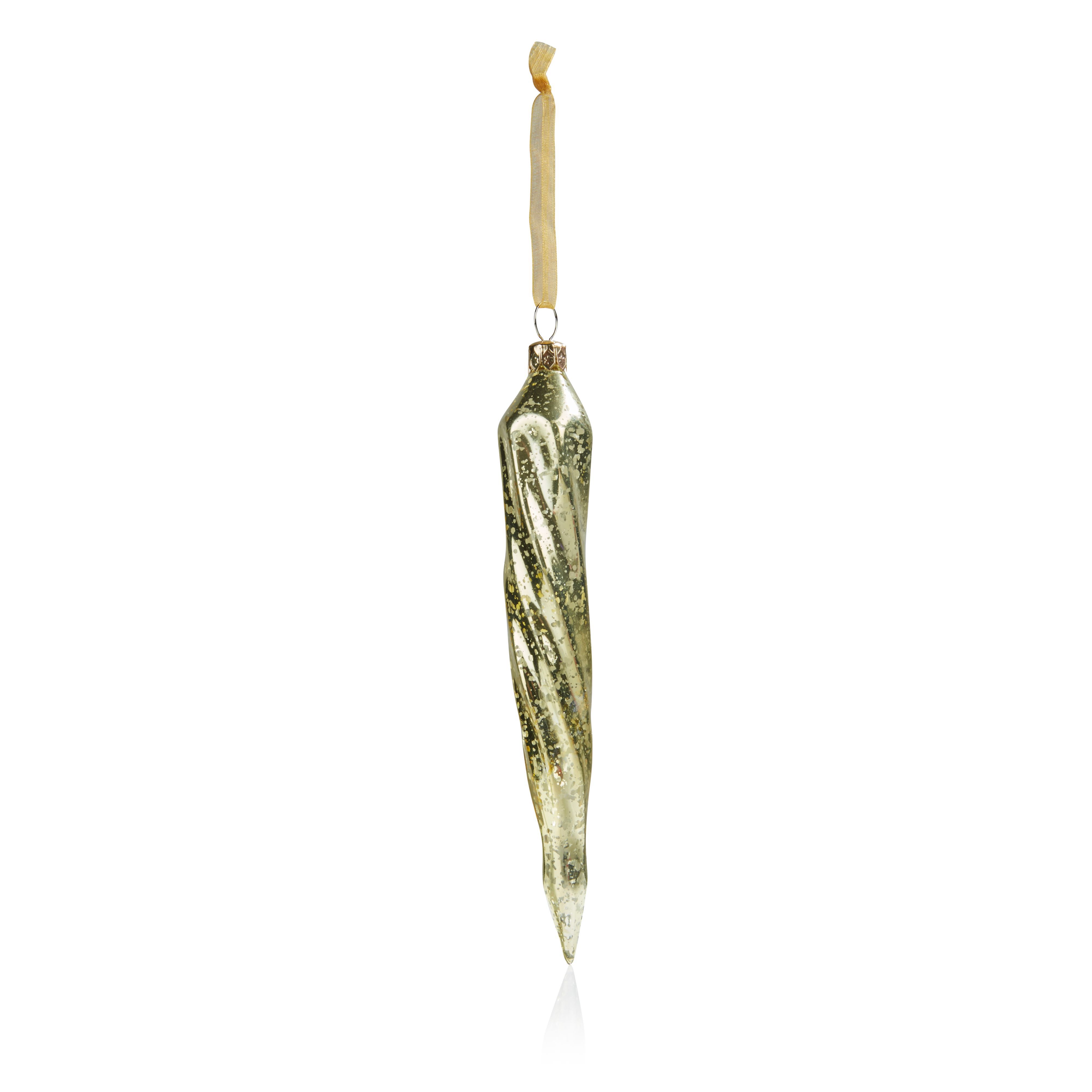 Distressed Finish Gold Icicle Bauble Price Comparisons | Compare The Build