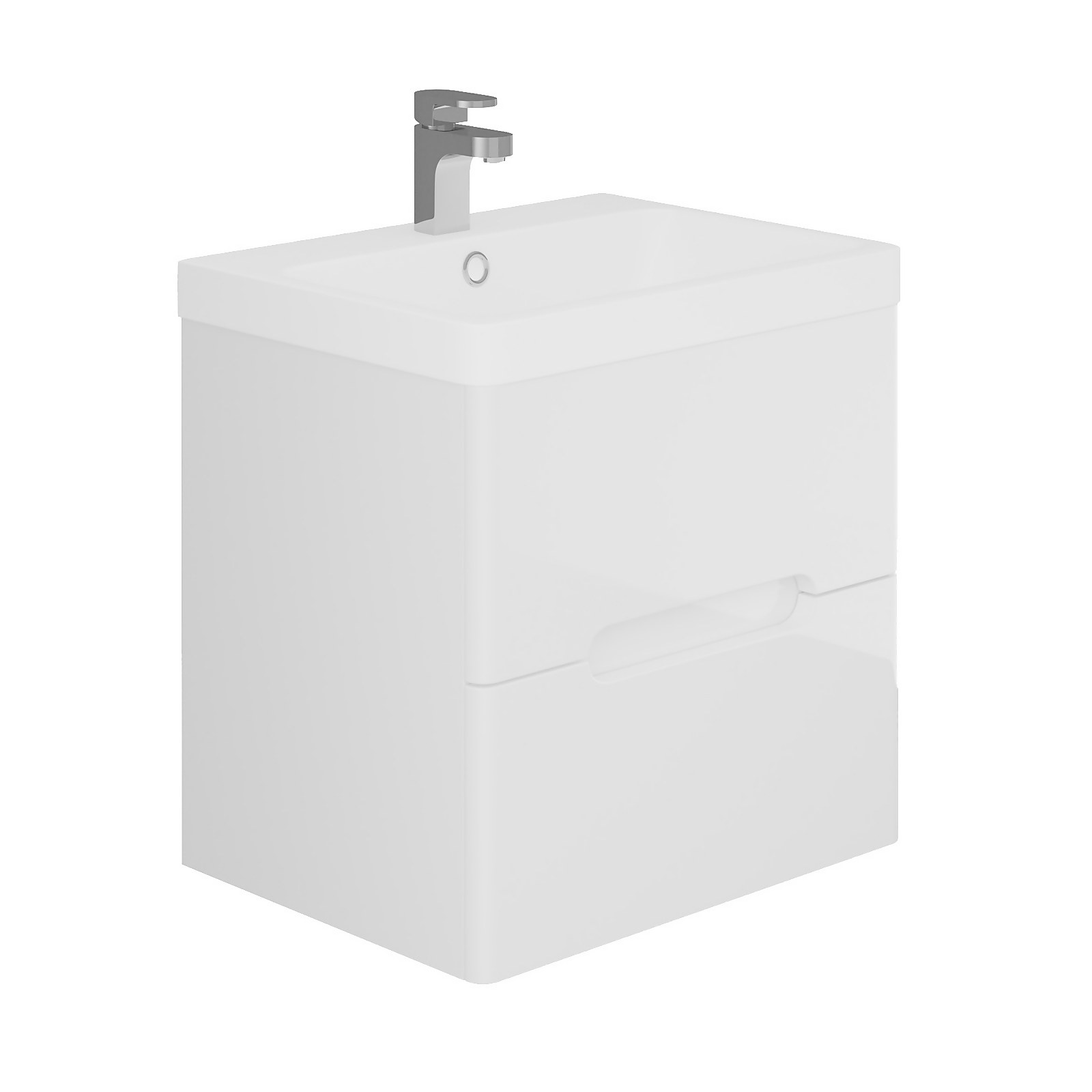 Bathstore Skye 600mm Wall Hung 2 Drawer Vanity Unit and Basin - White Price Comparisons | Compare The Build