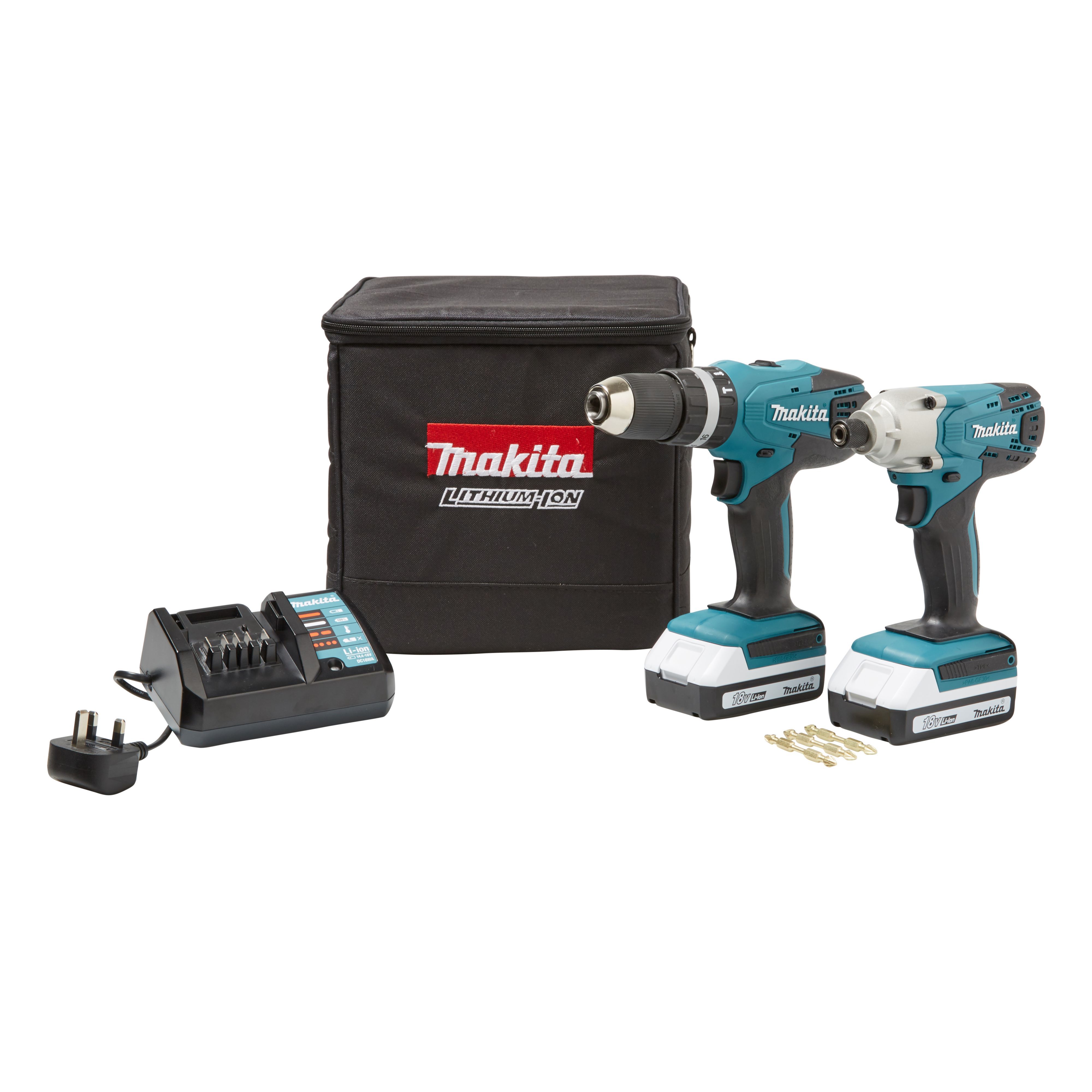 Makita 18V 1.5Ah Li-ion Cordless Combi drill & impact driver DK18015X2 | Compare The Build