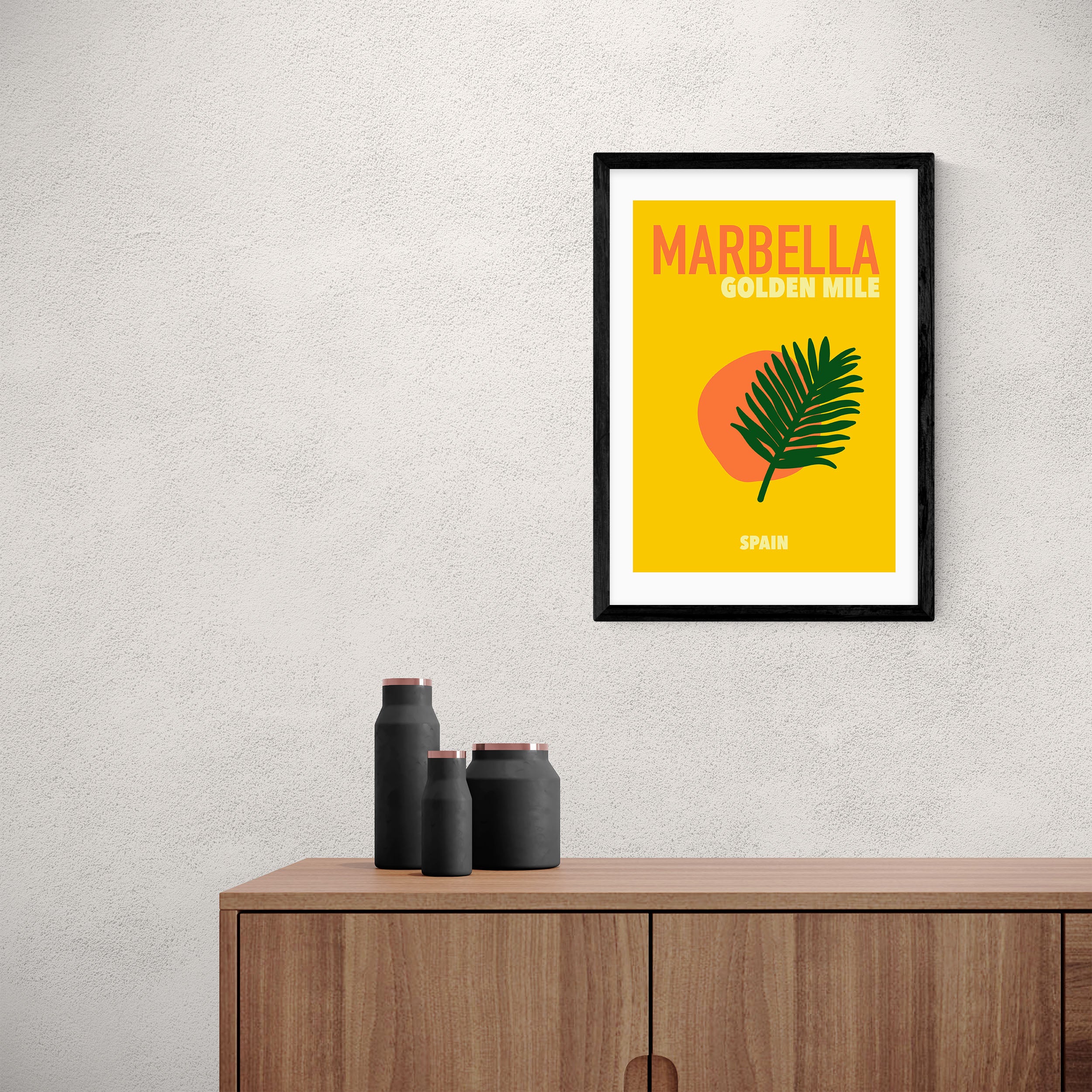 East End Prints Marbella Golden Coast Spain Print Yellow/Green/Orange Price Comparisons | Compare The Build