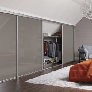 Spacepro Heritage Loft Sliding Door Silver Frame Cappuccino Glass 914mm Price Comparisons | Compare The Build