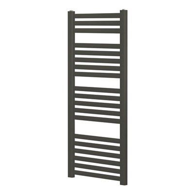 Blyss Aspley 485W Flat Electric Anthracite Towel Warmer (H)1150mm (W)480mm | Compare The Build