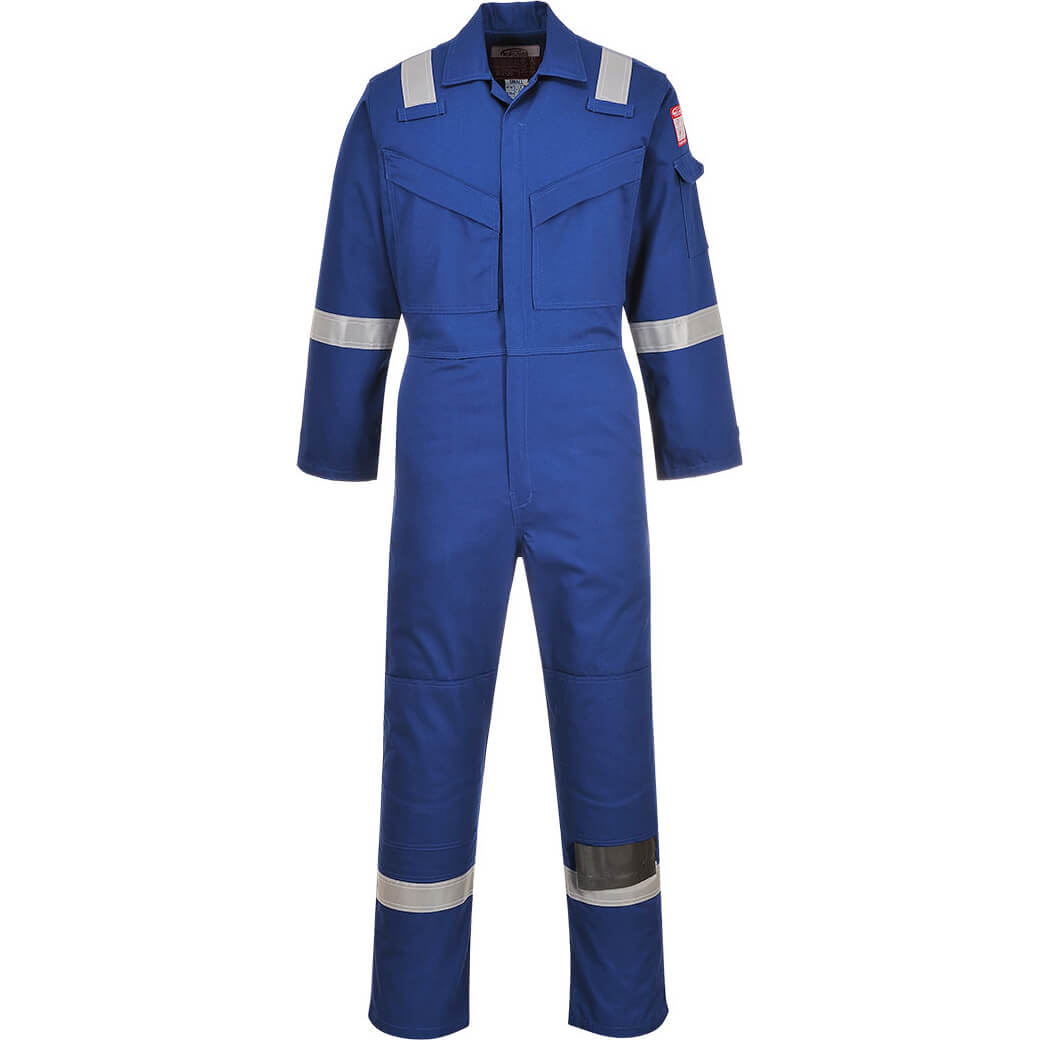 Biz Flame Mens Aberdeen Flame Resistant Antistatic Coverall Royal Blue M 34" | Compare The Build