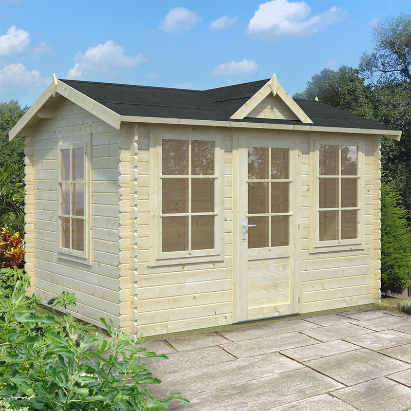 Palmako Claudia 3.2m x 2.4m Log Cabin Summerhouse (28mm) Price Comparisons | Compare The Build