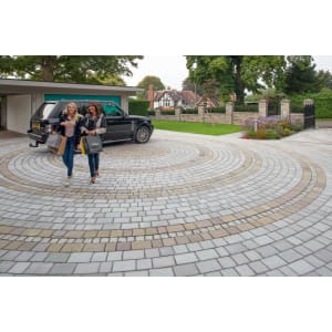 Marshalls Fairstone Tumbled Natural Stone Split Set Block Paving - Silver Birch 200 x 100 x 50mm Pack of 400 | Compare The Build