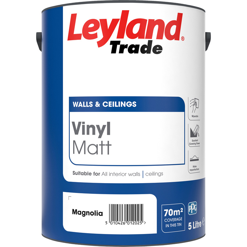 Leyland Trade Vinyl Matt Emulsion Paint 5L Magnolia Price Comparisons | Compare The Build