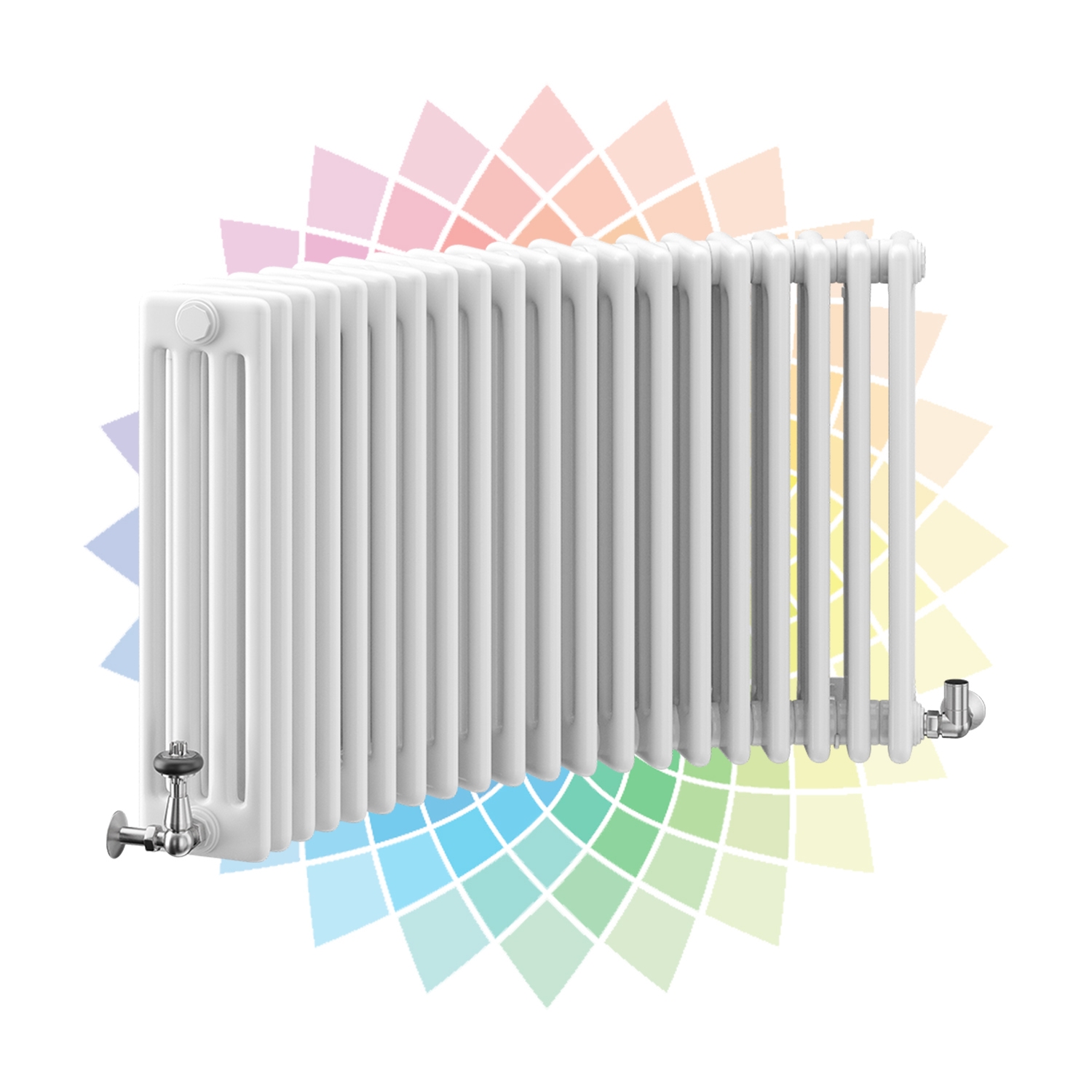 Nordic 4 Column Curved Horizontal Radiator, Custom Colour, 600mm x 1104mm | Compare The Build