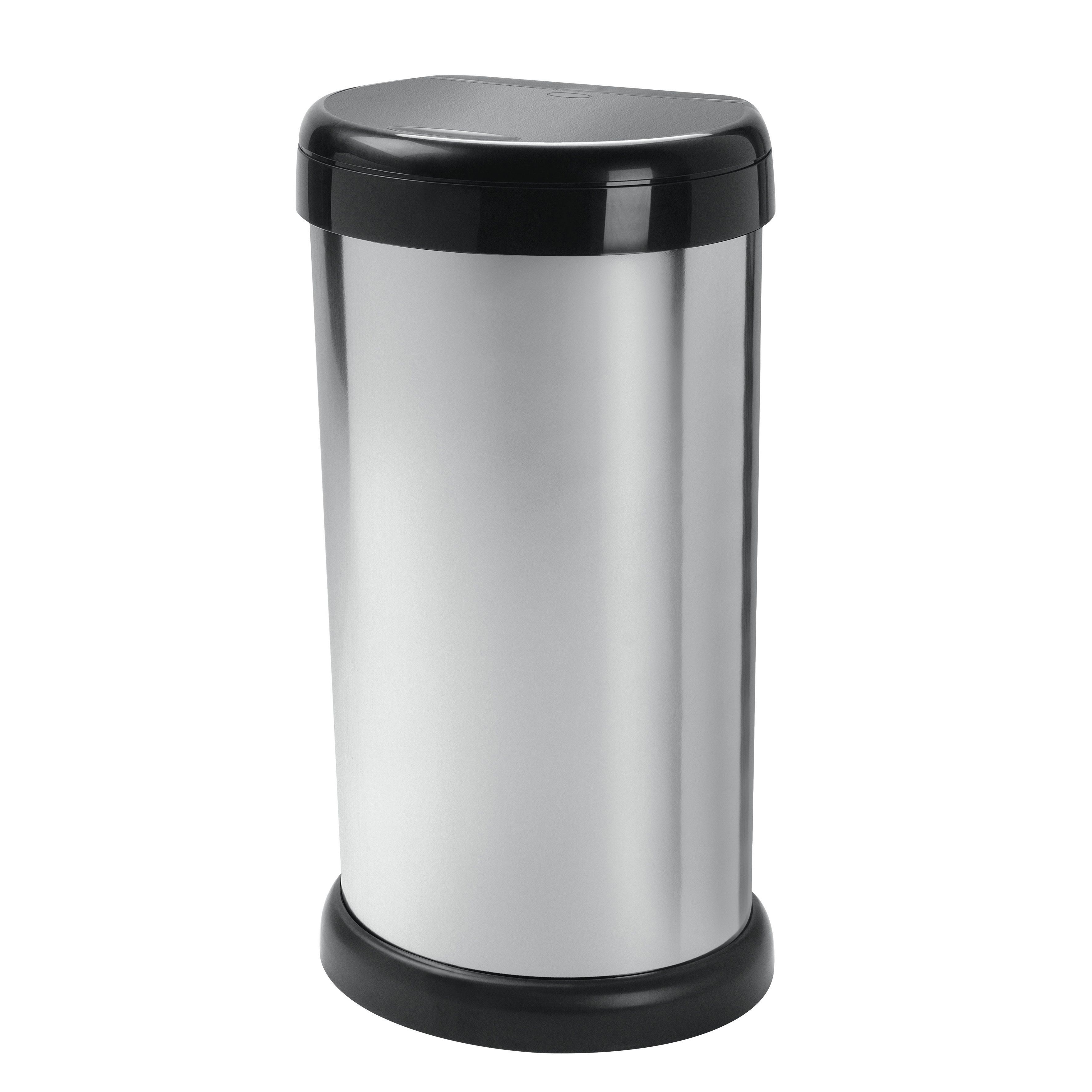 Touch Lid Silver Polypropylene Kitchen Bin | Compare The Build