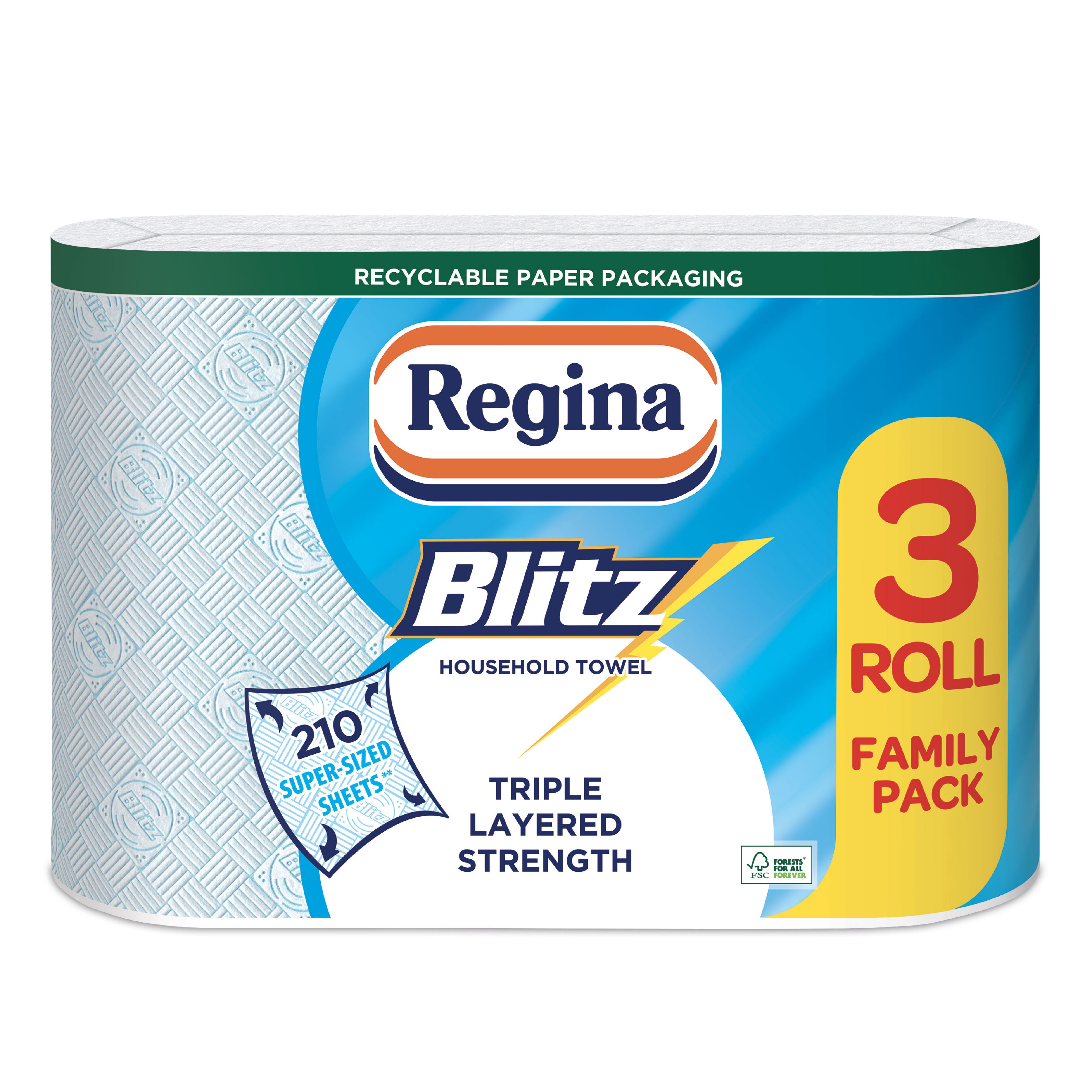 Regina Blitz Blue & White Paper Roll, Pack Of 3 | Compare The Build