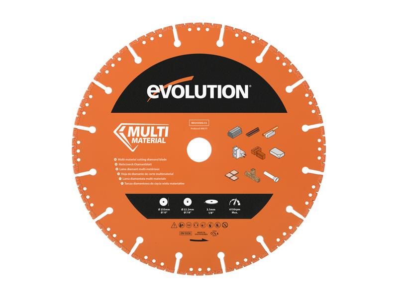 Evolution EVLMD255SEGC Multi-Material Diamond Demolition Disc Cutter Blade 255 x 22.2mm | Compare The Build