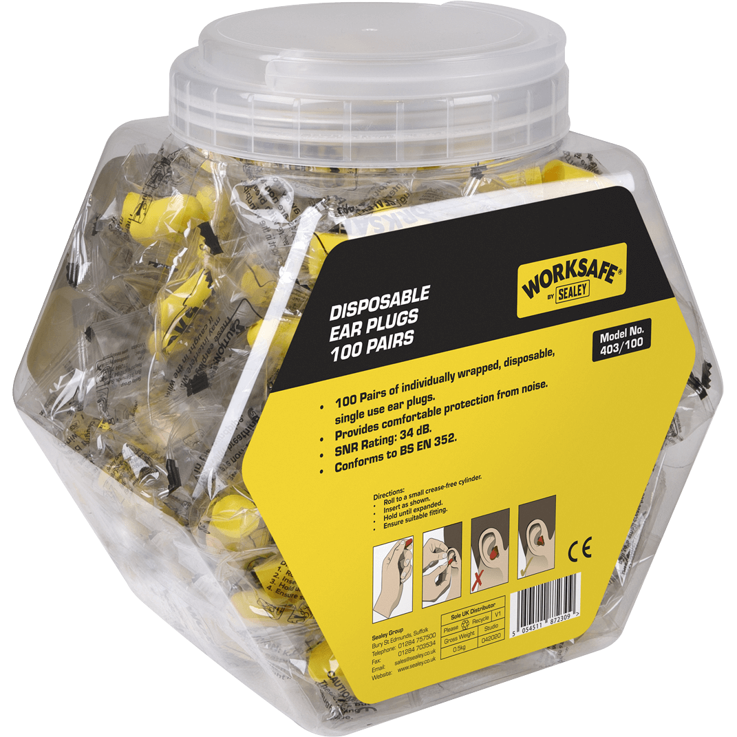 Sealey Worksafe Disposable Ear Plugs Pack of 100 Price Comparisons | Compare The Build