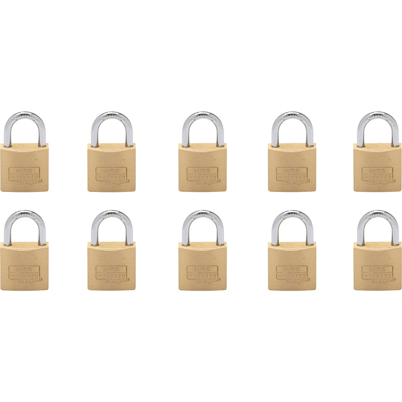 Burg-Wachter MAGNO Keyed Alike Padlock Set 30mm (10 Pack) in Brass Price Comparisons | Compare The Build