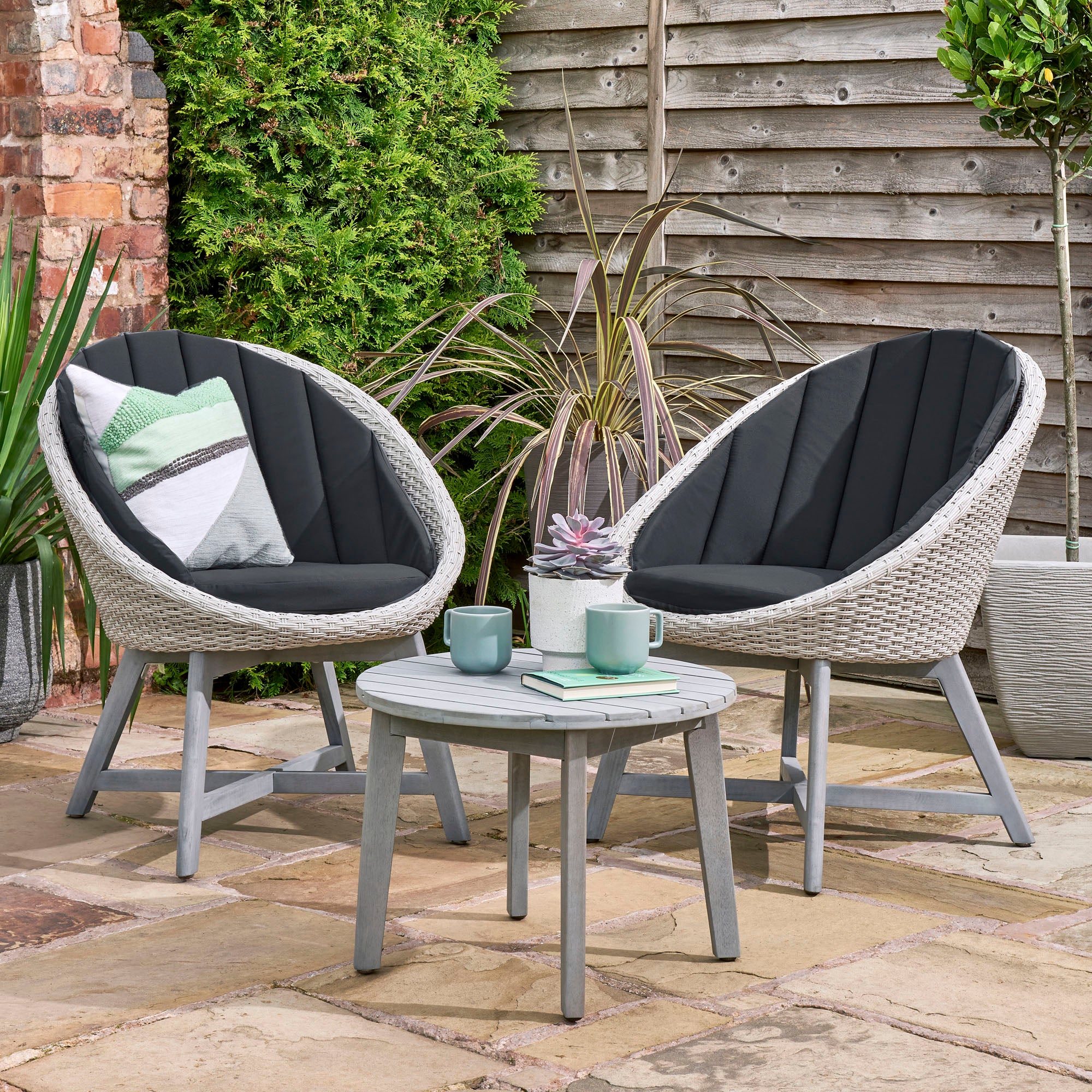 Chedworth Curved 2 Seater Bistro Set Grey Price Comparisons | Compare The Build