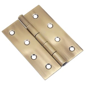 Wickes Pack of 2 Butt Hinges, in Antique Brass, Steel, Size: 102mm Price Comparisons | Compare The Build