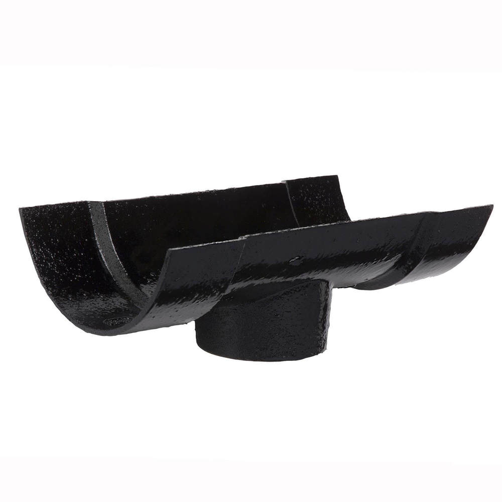 Cast Iron Half Round Gutter Running Outlet - 150mm for 100mm Downpipe Black Price Comparisons | Compare The Build