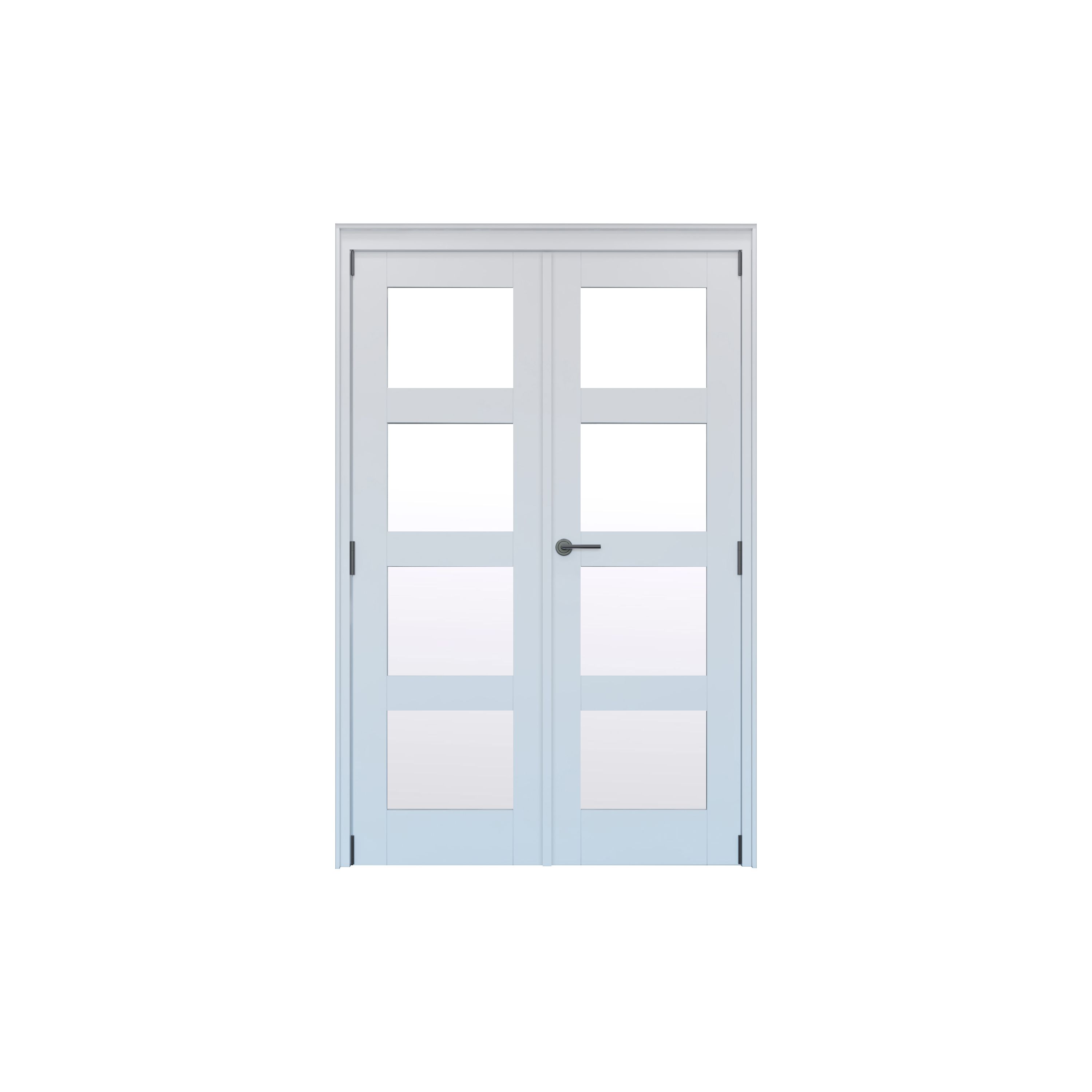 Geom 4 Lite Clear Glazed White Softwood Internal French Door Set, (H)2017mm (W)1293mm Price Comparisons | Compare The Build