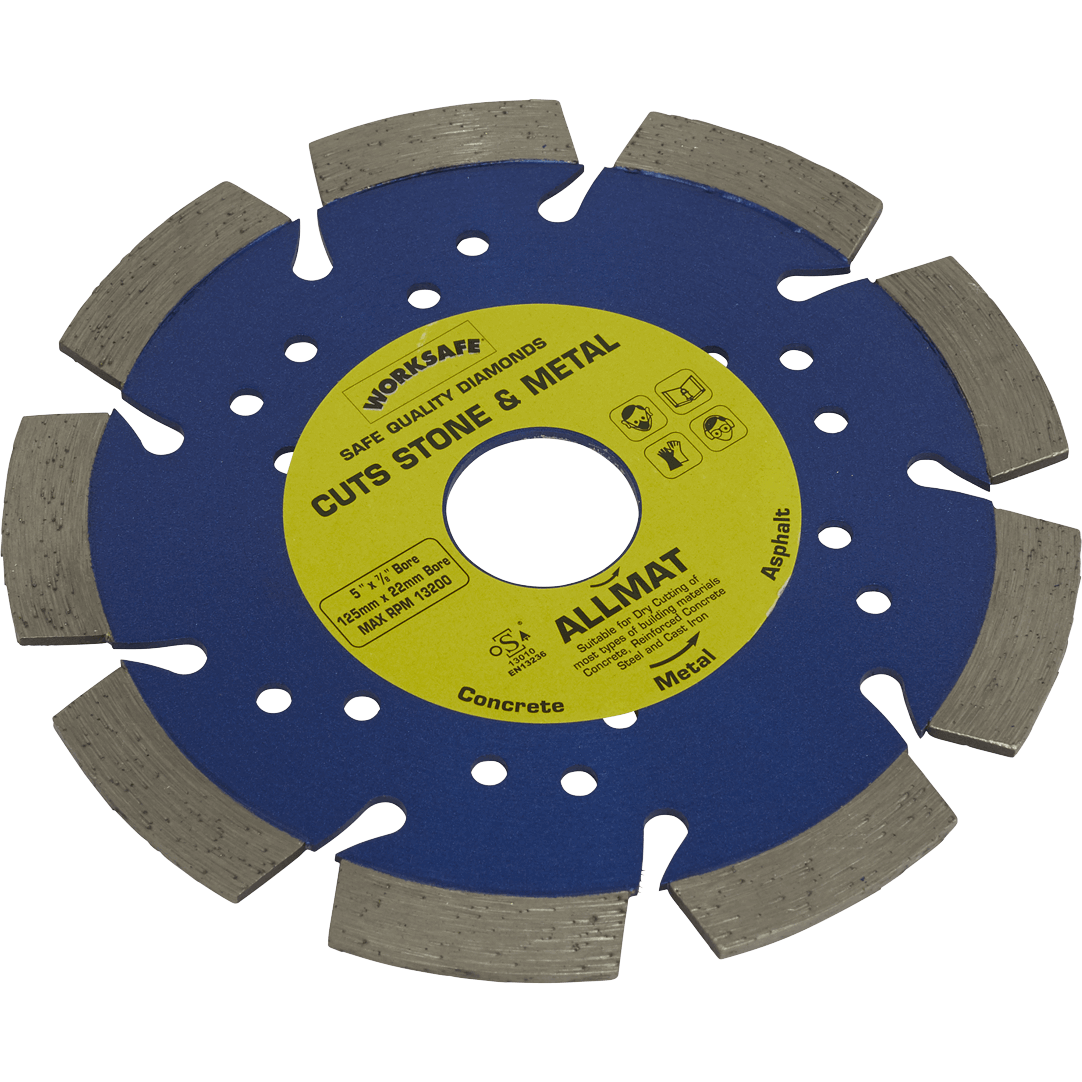 Sealey Platinum Allmat Diamond Blade for Stone and Metal 125mm 22mm | Compare The Build