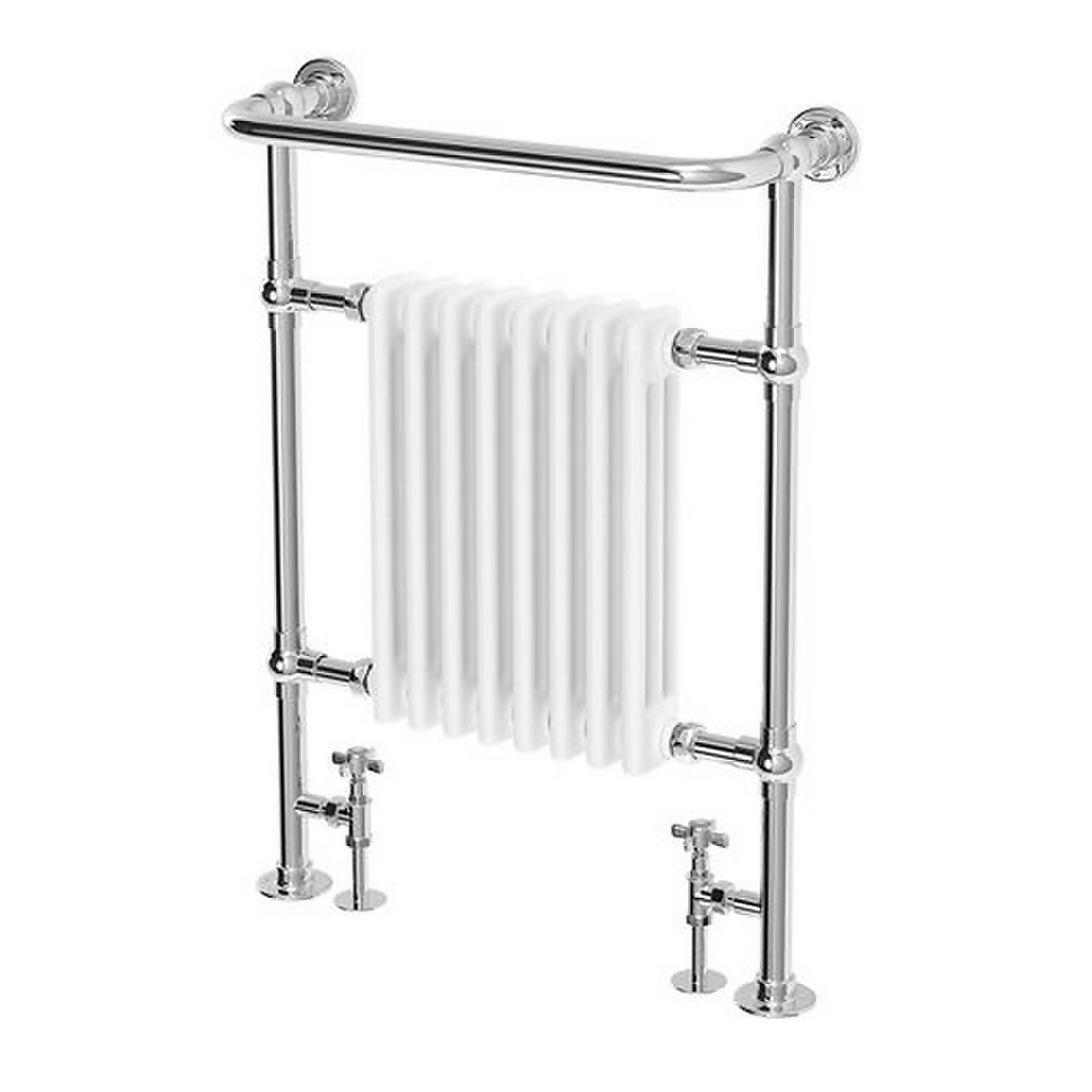 Portchester Traditional Style Towel Radiator 965 x 637 - Chrome & White Price Comparisons | Compare The Build