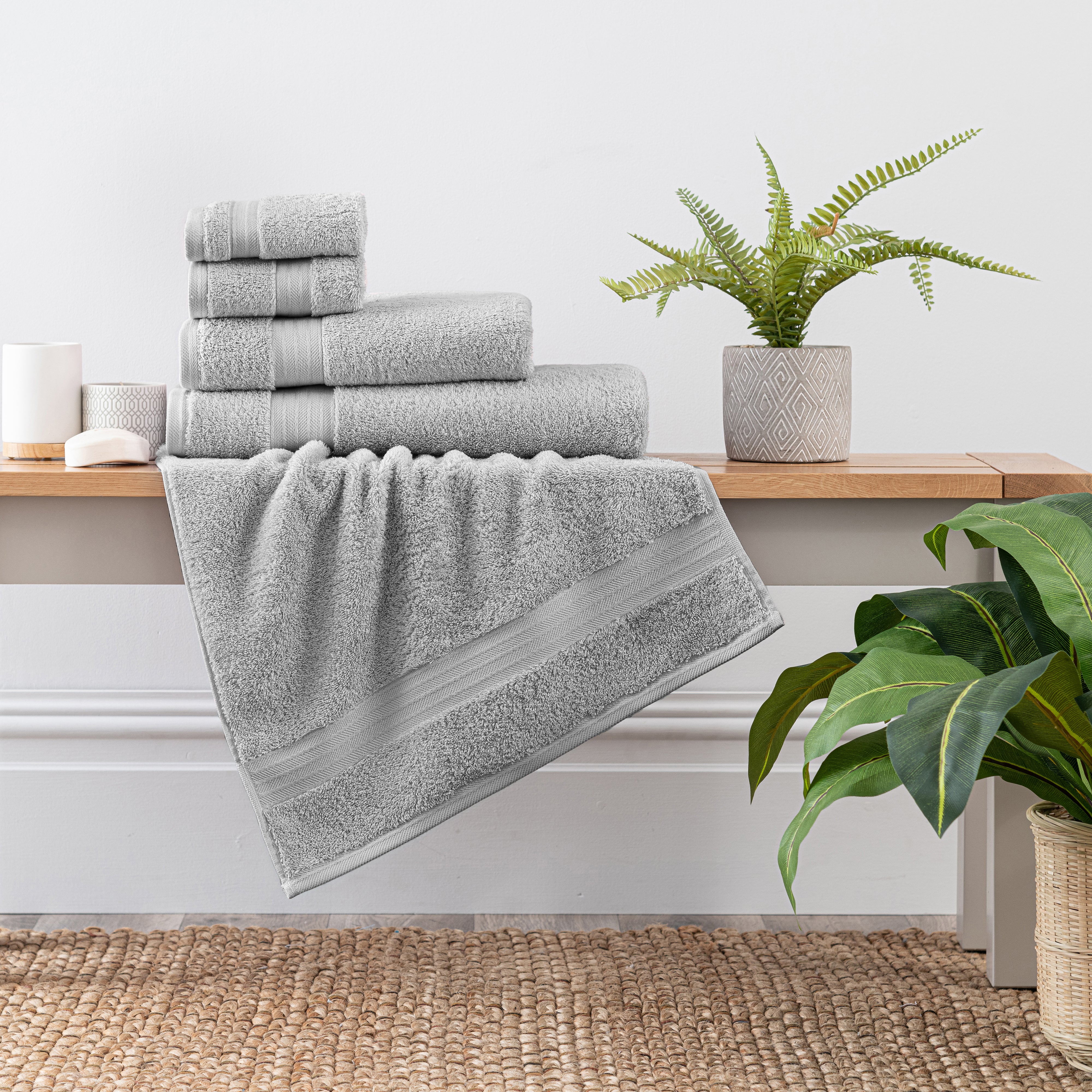 Silver Egyptian Cotton Towel Silver Price Comparisons | Compare The Build