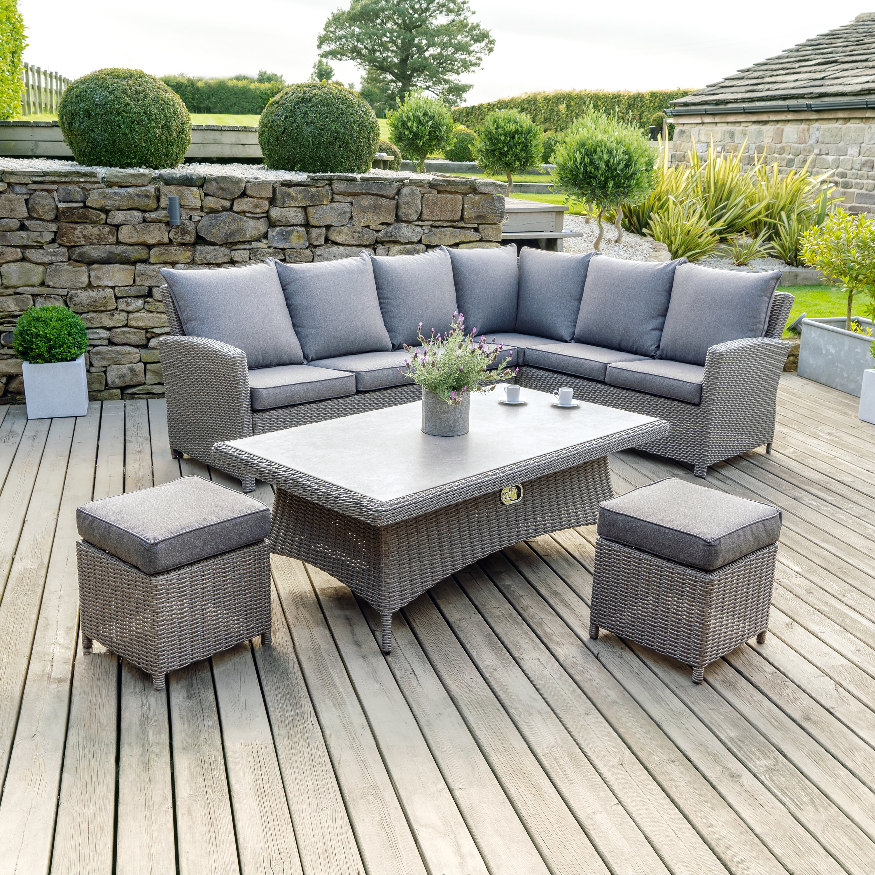 Barbados Long Left Rattan Corner Set Slate (Grey) Price Comparisons | Compare The Build