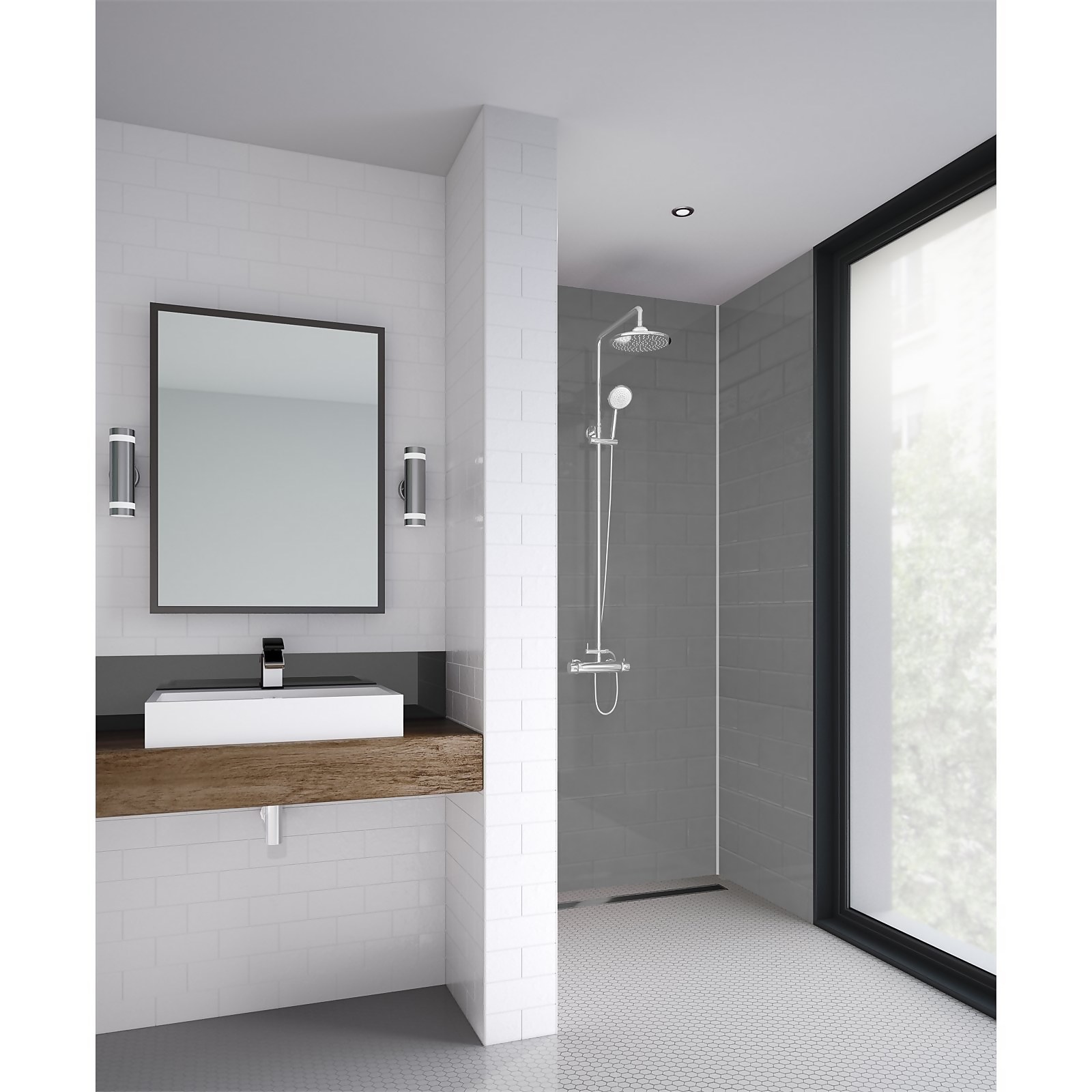 Wetwall Grey 2 Sided Shower Kit - Composite Price Comparisons | Compare The Build