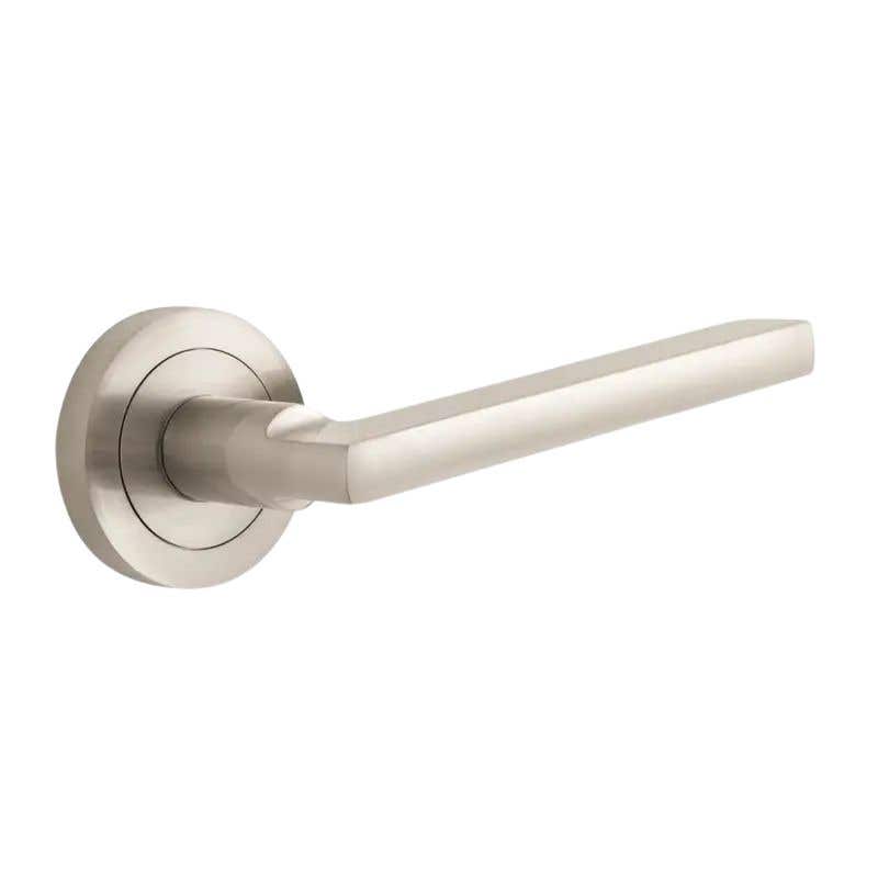 Scylla Straight Door Handle on Rose - Brushed Nickel - Internal - Pair - Designer Levers Price Comparisons | Compare The Build