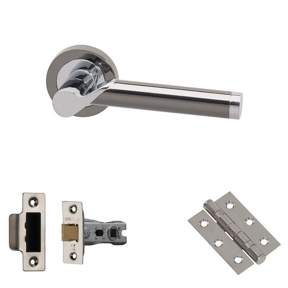 XL Joinery Timis Polished Chrome/Black Nickel Latch Door Handle Pack - 65mm TIMISHP65 Price Comparisons | Compare The Build