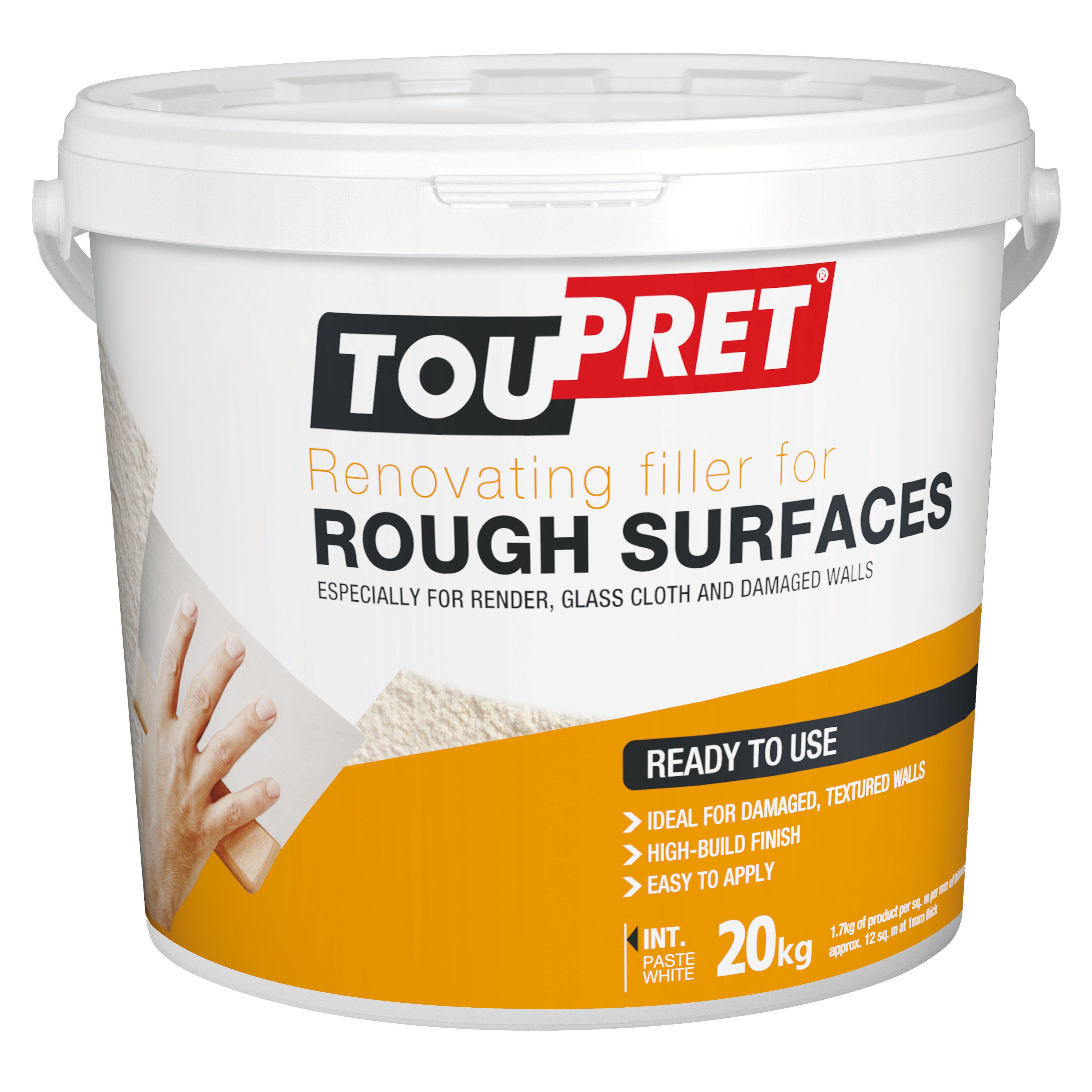 Toupret Rough Surface Ready Mixed Finishing Plaster, 20Kg Tub | Compare The Build