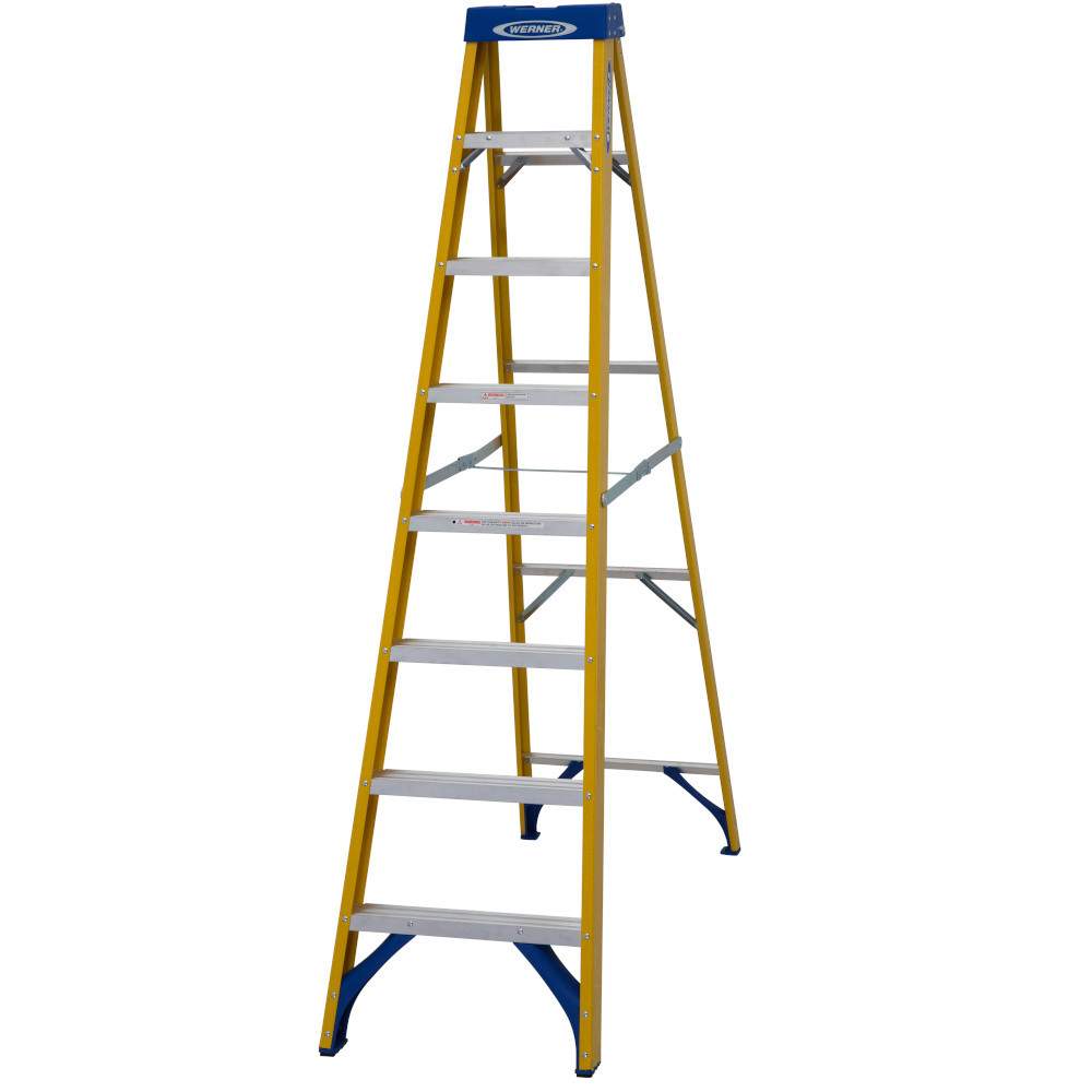 Werner 8 Tread Trade Fibreglass Step Ladder - BS 2037 EN131 Professional 7160818 Price Comparisons | Compare The Build