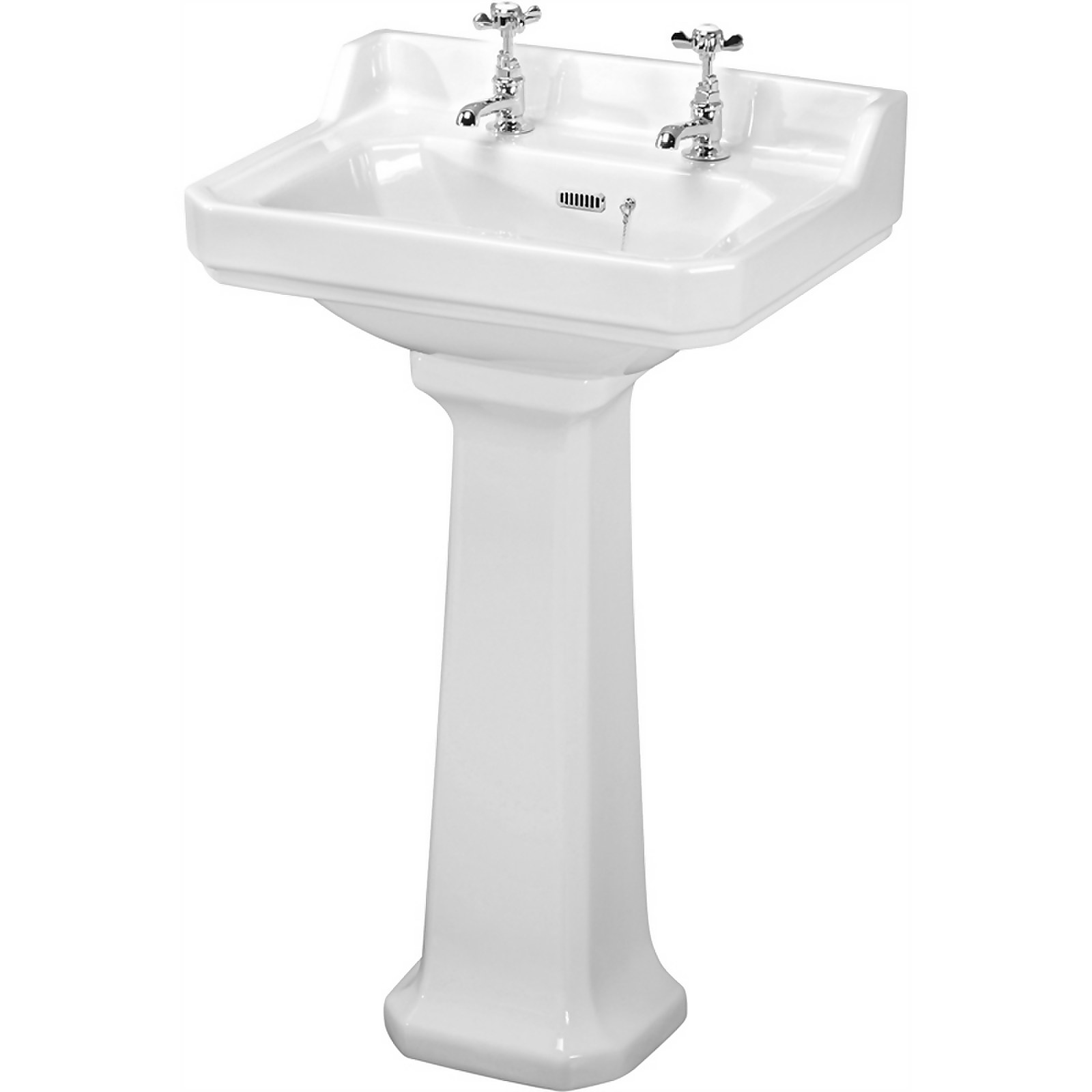 Balterley Kinston 2 Tap Hole Basin and Full Pedestal - 560mm Price Comparisons | Compare The Build