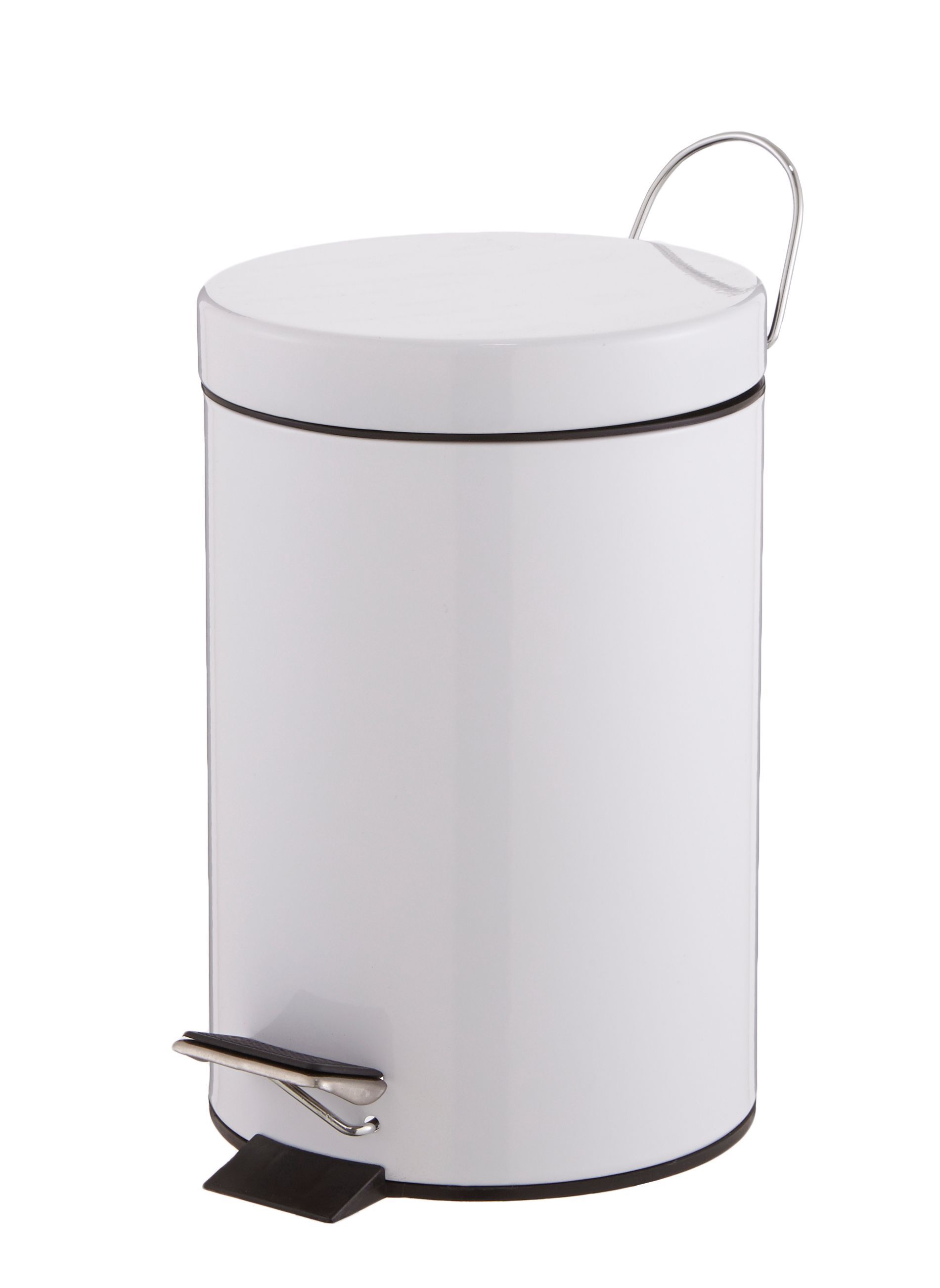 Cooke & Lewis Diani White Powder-Coated Stainless Steel Round Bathroom Pedal Bin, 3L Price Comparisons | Compare The Build