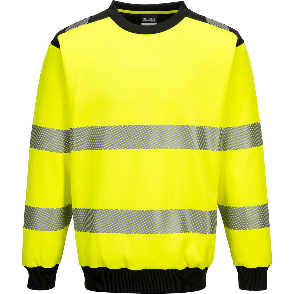 Portwest PW3 Hi Vis Crew Neck Sweatshirt Yellow / Black XL Price Comparisons | Compare The Build