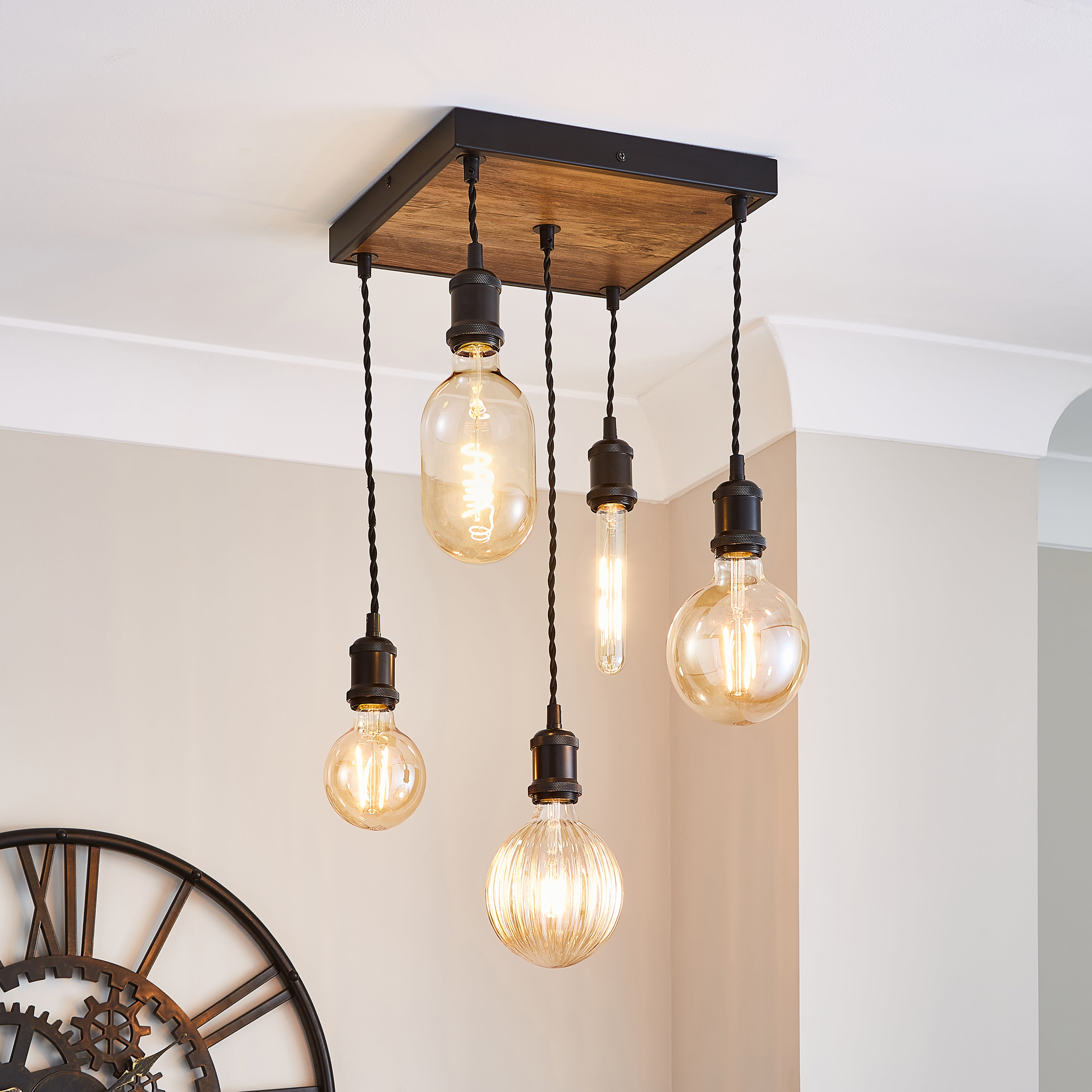 Fulton 5 Light Flush Ceiling Fitting Brown Price Comparisons | Compare The Build