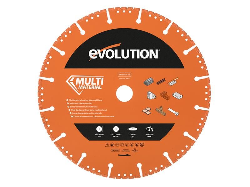 Evolution EVLMD230SEGC Multi-Material Diamond Demolition Disc Cutter Blade 230 x 22.2mm Price Comparisons | Compare The Build