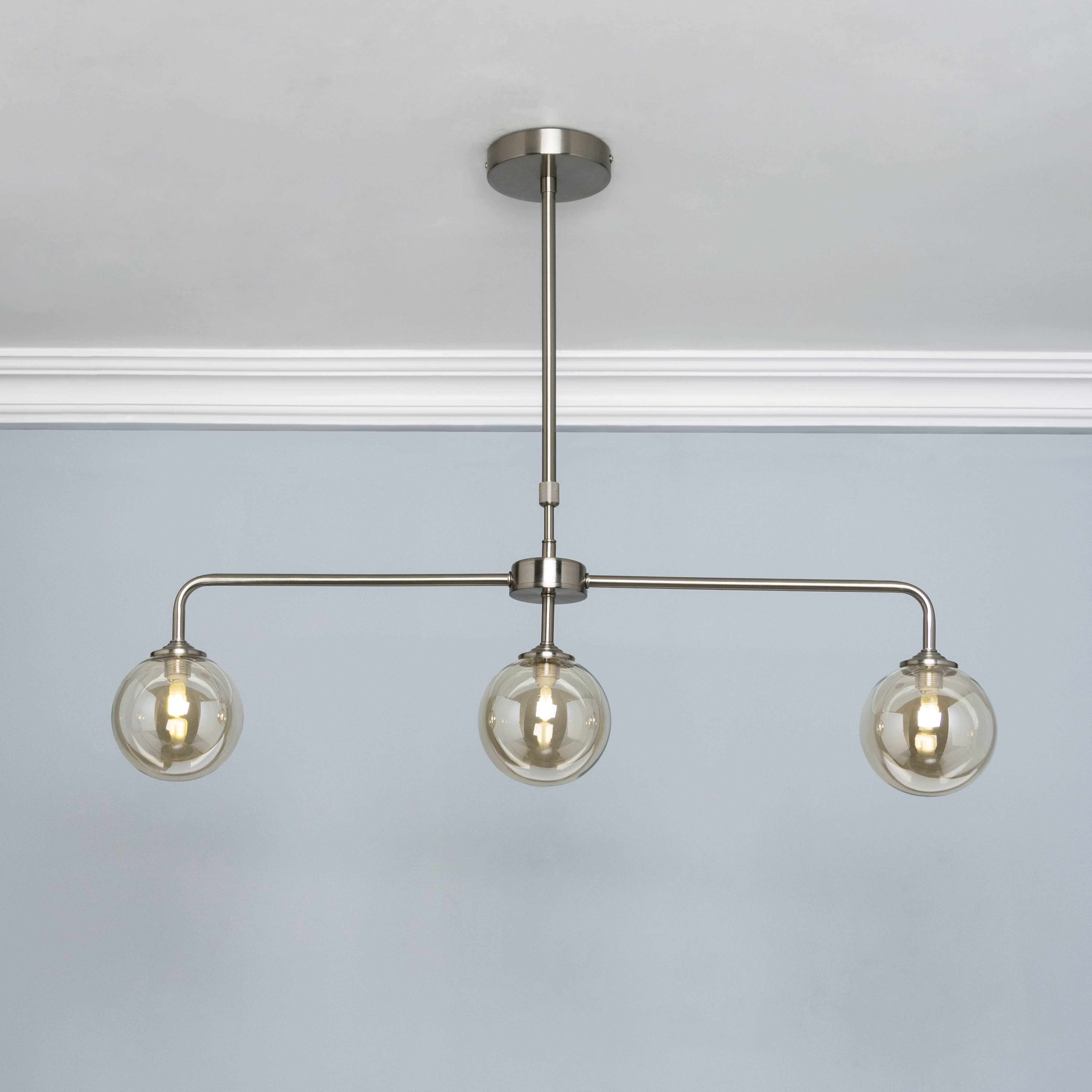 Inlight Agile Satin Champagne Nickel Effect Pendant Ceiling Light, (Dia)800mm Price Comparisons | Compare The Build