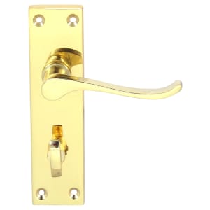 Victorian Scroll Polished Brass Bathroom Door Handle - 1 Pair Price Comparisons | Compare The Build