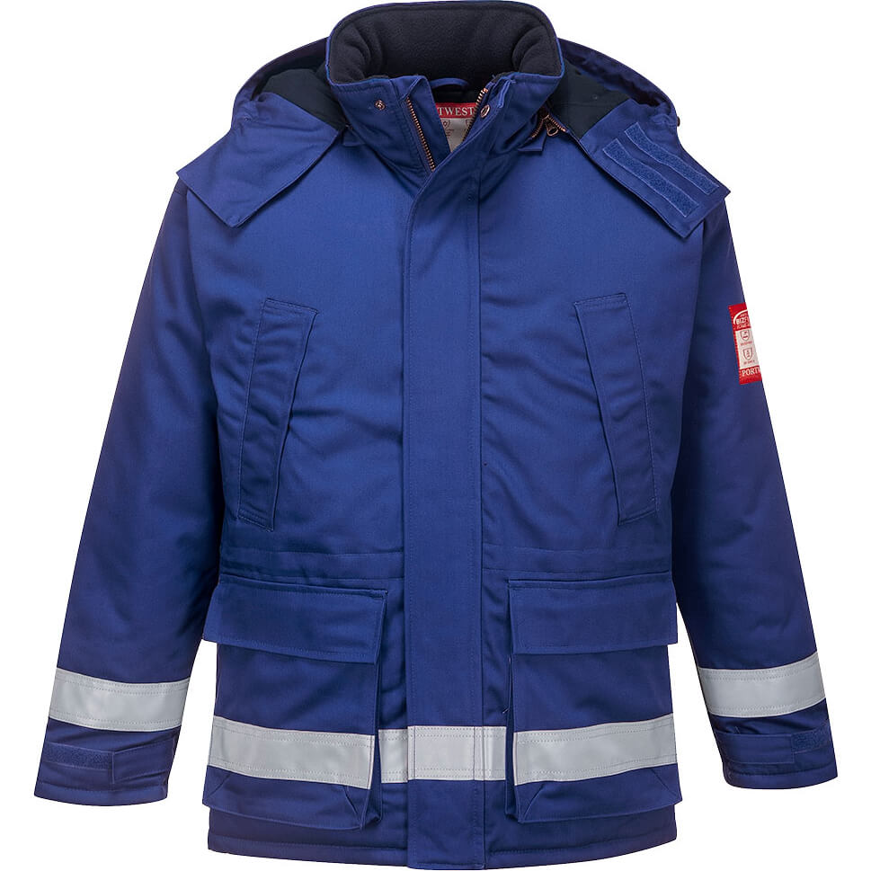 Biz Flame Mens Flame Resistant Antistatic Winter Jacket Royal Blue 3XL Price Comparisons | Compare The Build